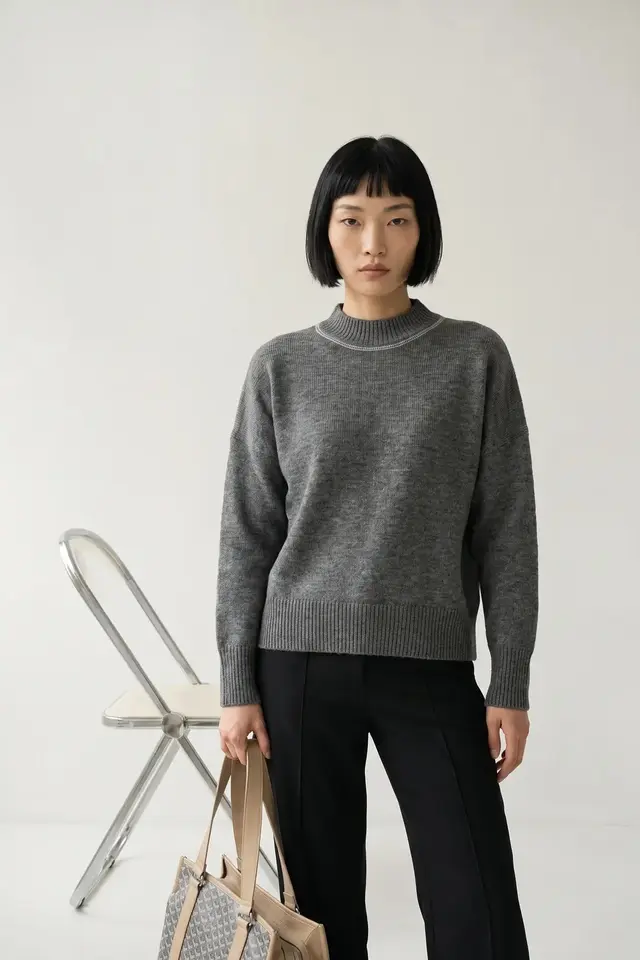 MY FASHION Uzun Kollu Bisiklet Yaka Kazak