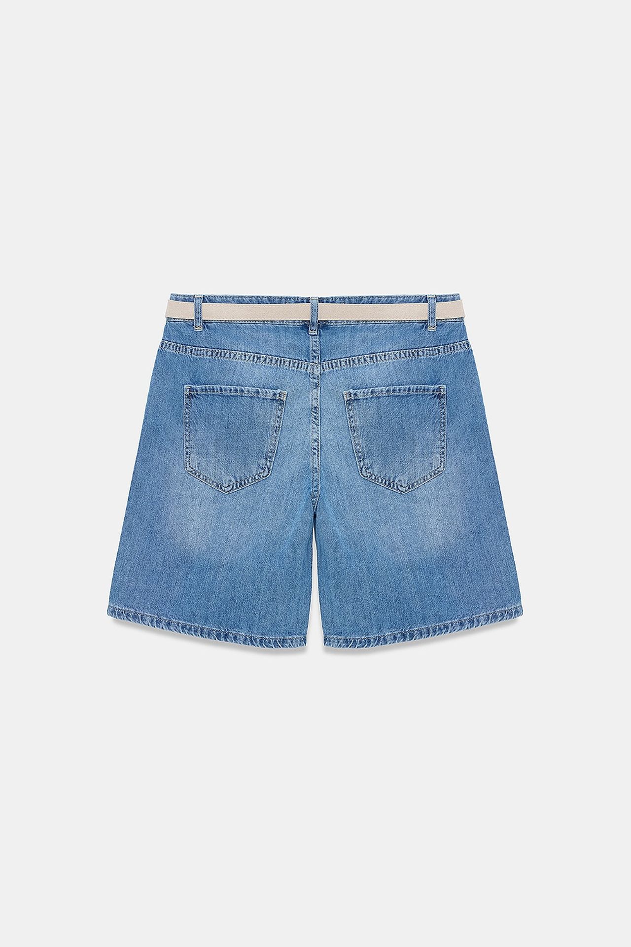DILVIN High-Waist Wide-Leg Denim Shorts With Belt