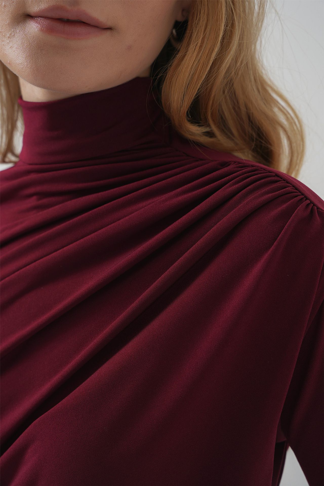 BDART Fitted Turtleneck Blouse with Drape Detail 5