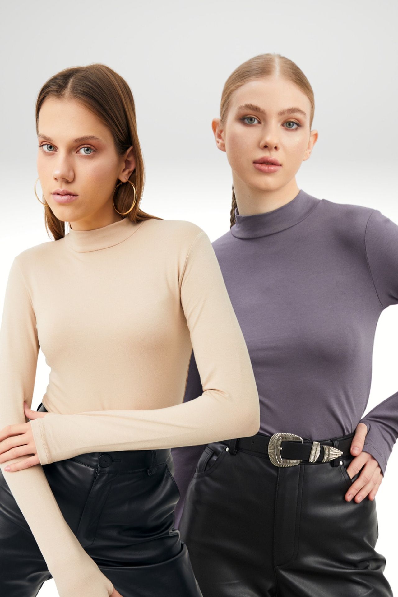 BIPANTOLON Kadın 2'li Cut Out Detaylı Yarım Balıkçı Yaka Body 1