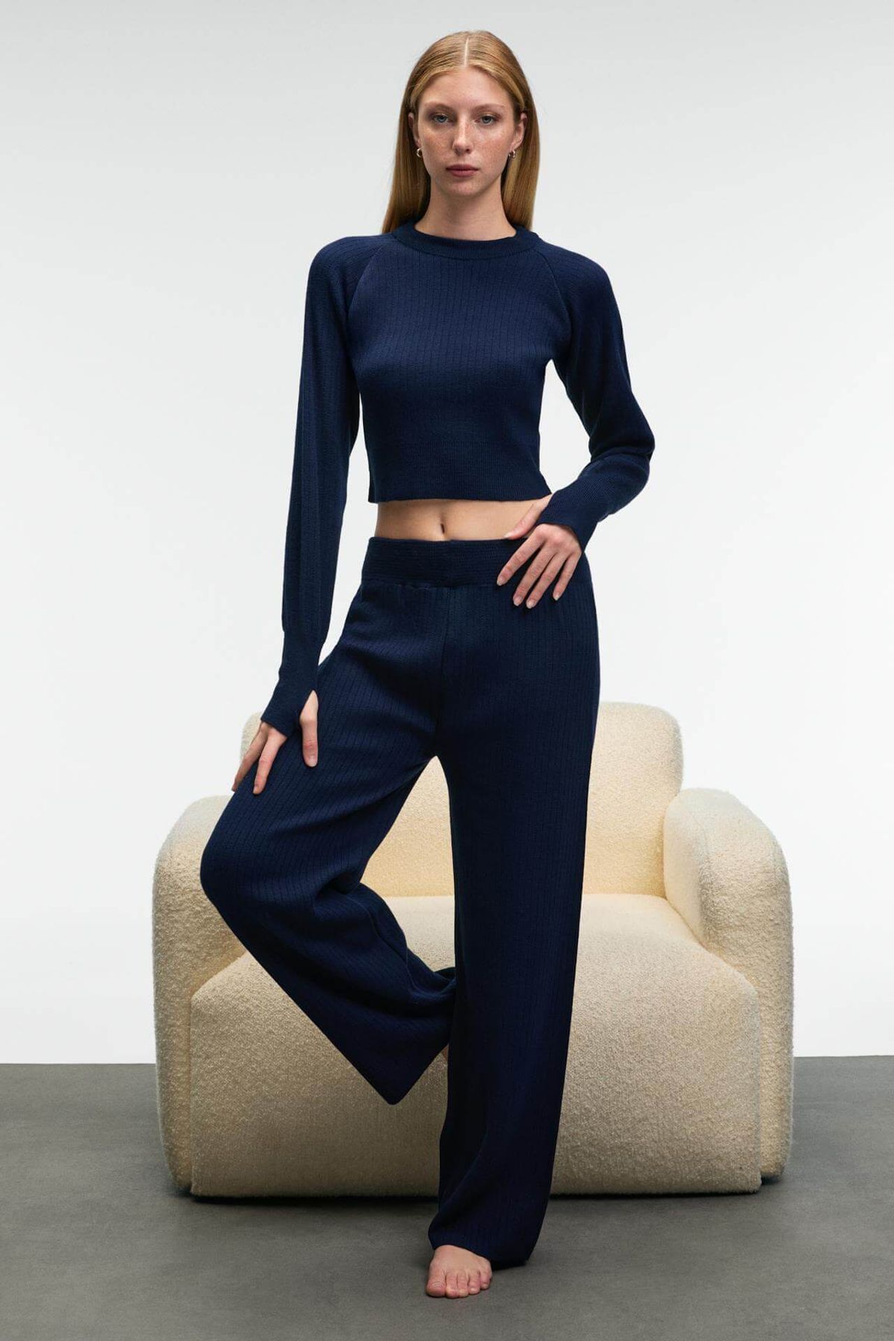 GRIMELANGE Ribbed Crew Neck 2-Piece Co-ord 3