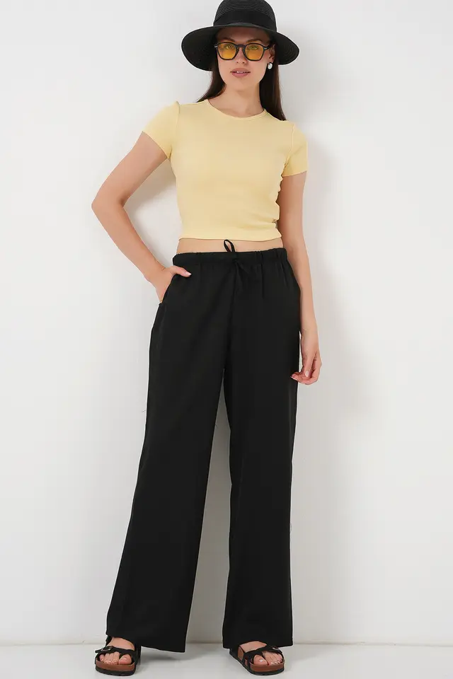 BDART Wide Leg Relaxed Pants with Drawstring