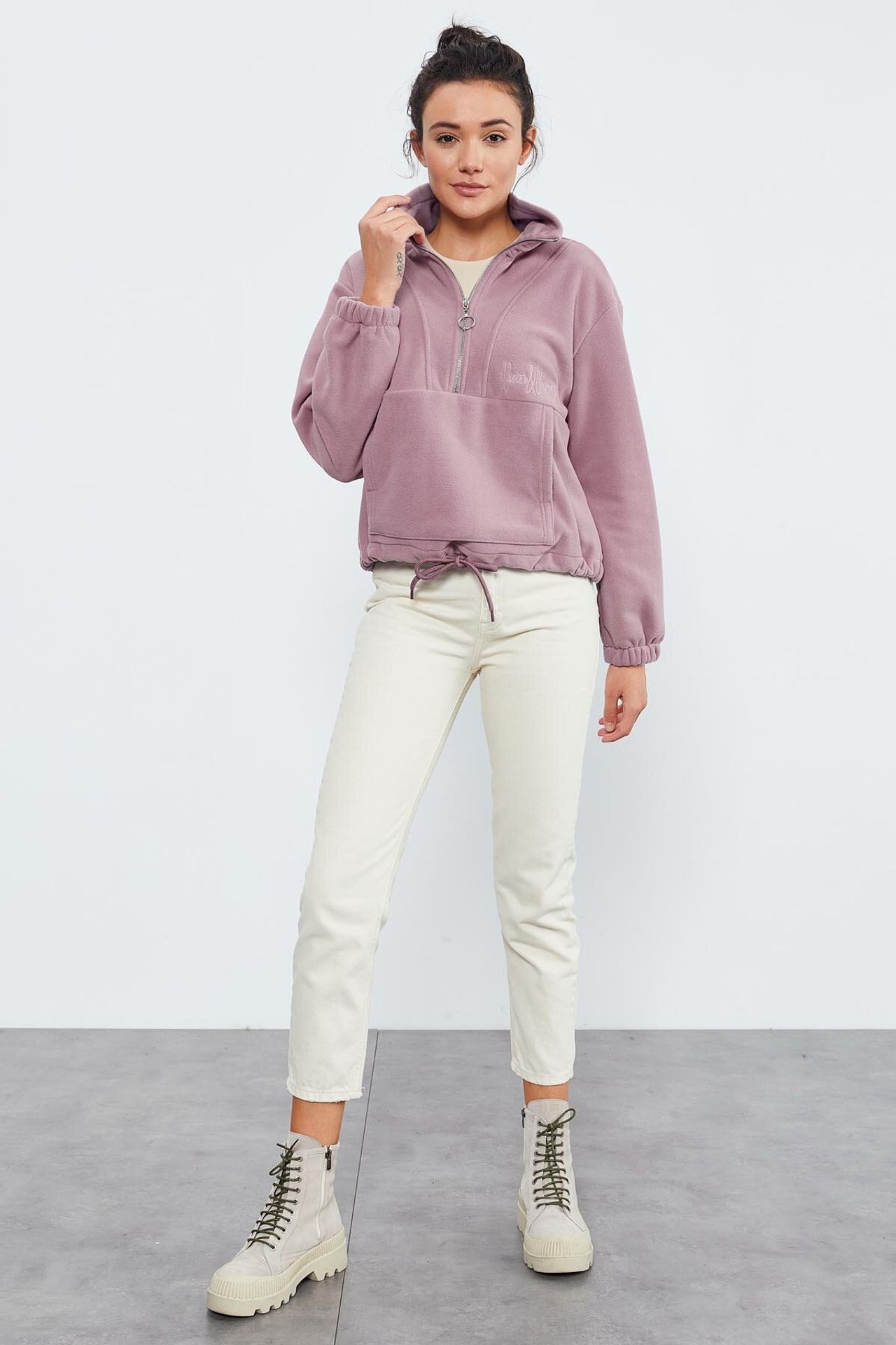 TOMMY Oversized Half-zip Plush Sweatshirt 2