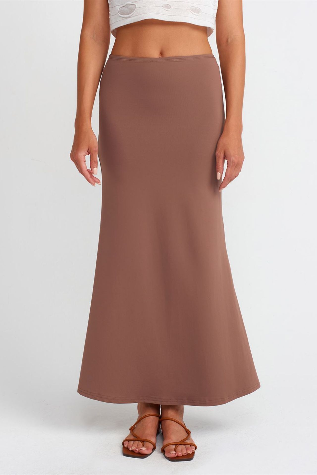 DILVIN High-Waist A-Line Maxi Skirt 3