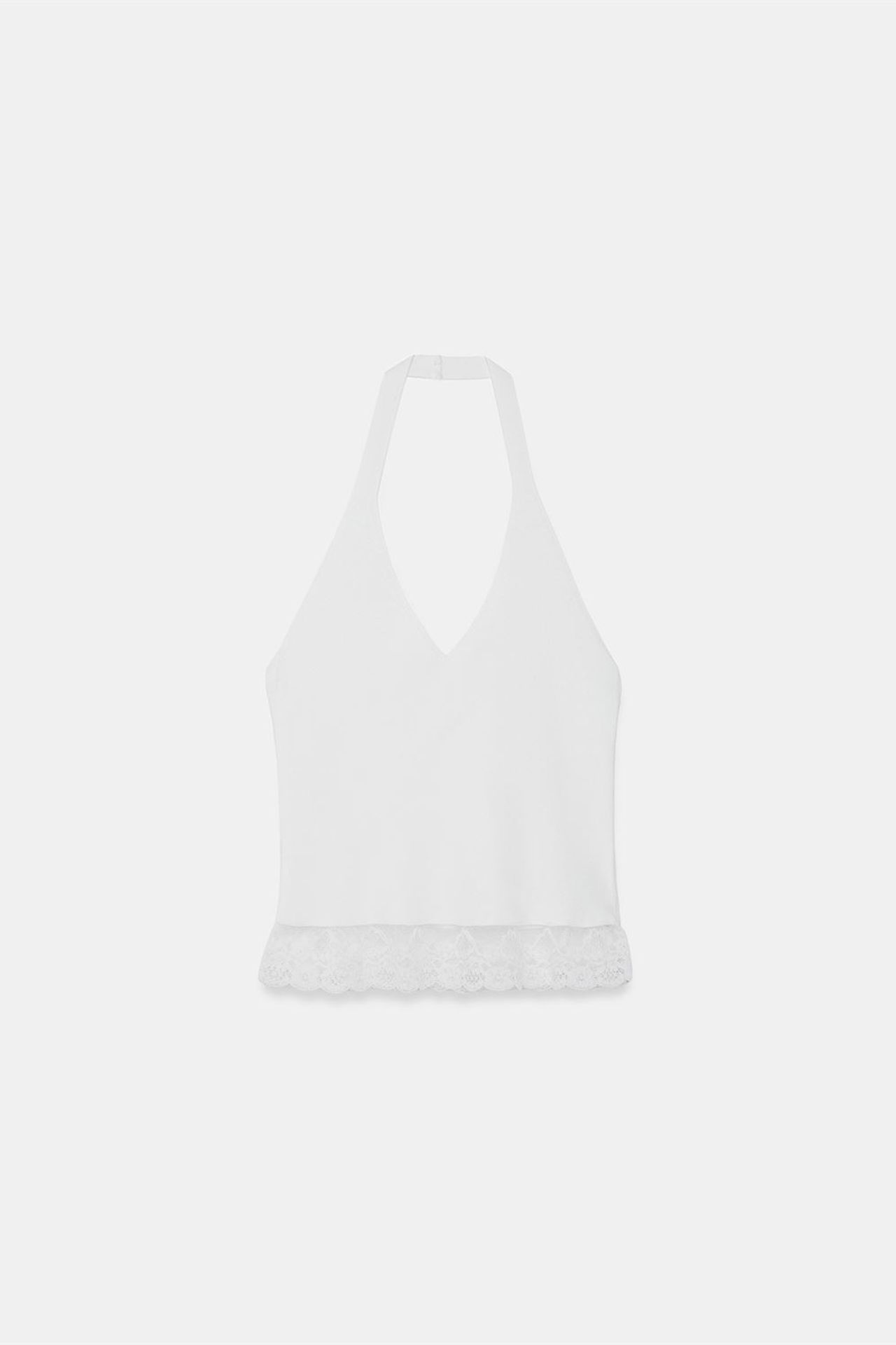DILVIN Ribbed Lace Halterneck Blouse 5