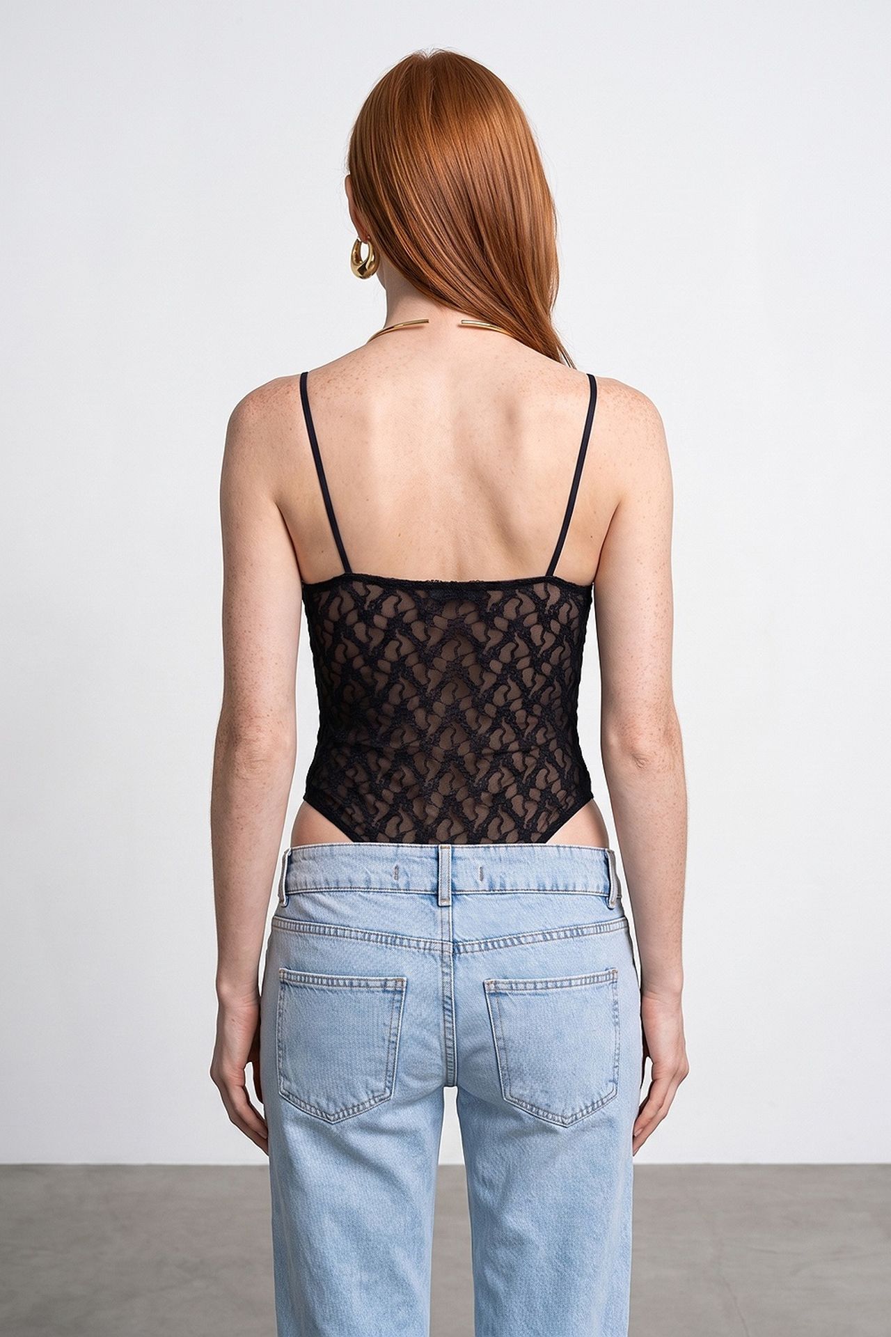 DILVIN Lace Sleeveless Bodysuit Blouse 2