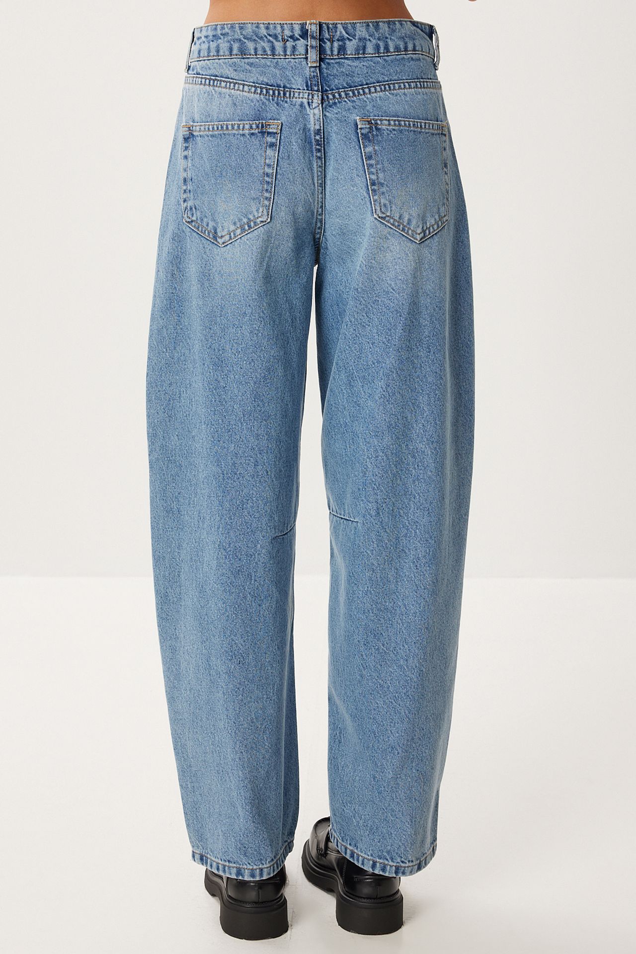 ISTANBUL High Waist Balloon Fit Jeans with Boot Cuff 6