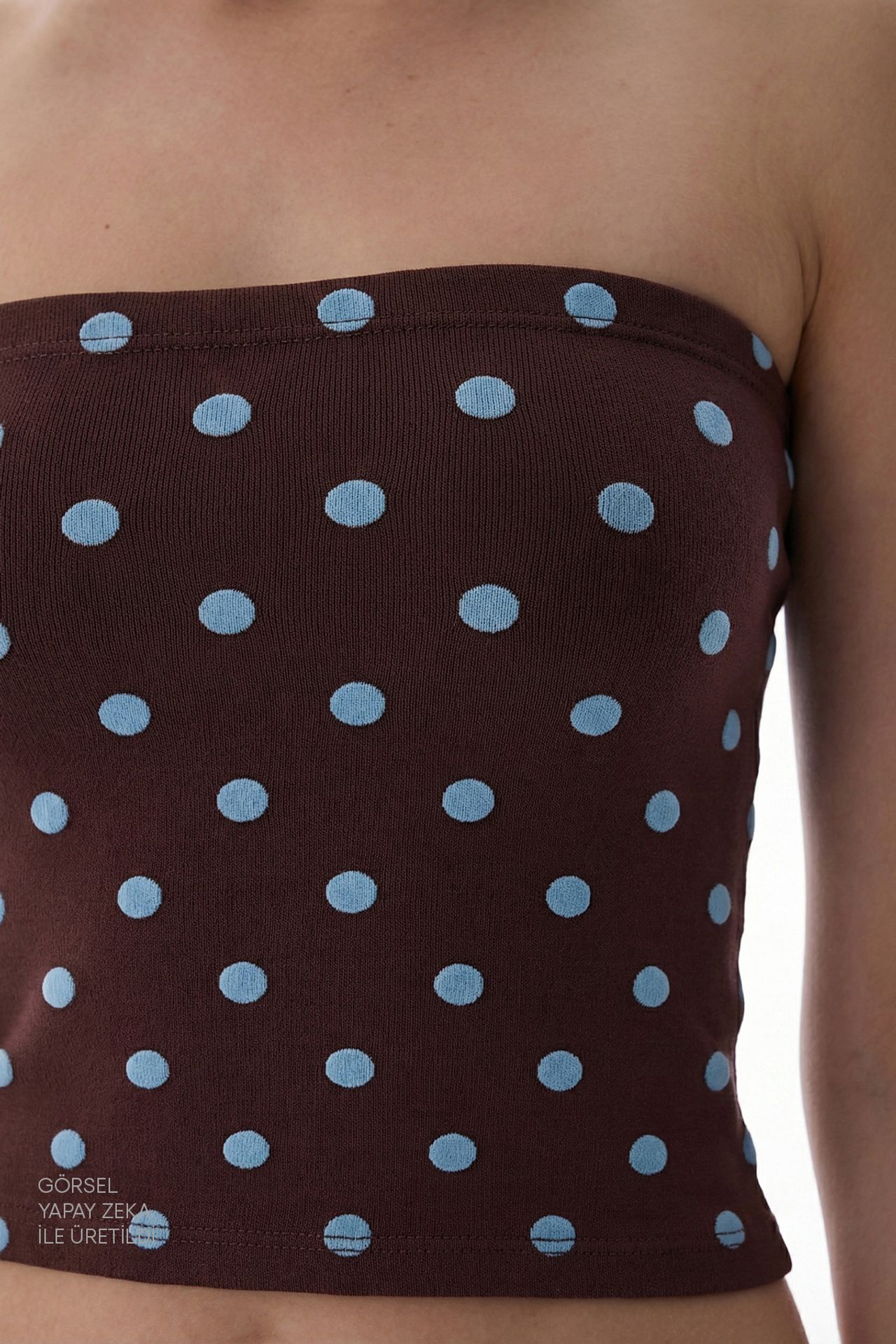PENTI Polka Dot Strapless Top