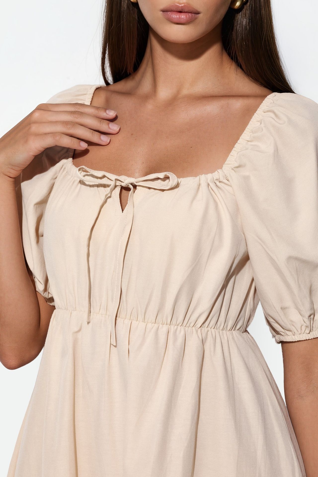 BDART Square Neck A-Form Mini Dress with Bow 4