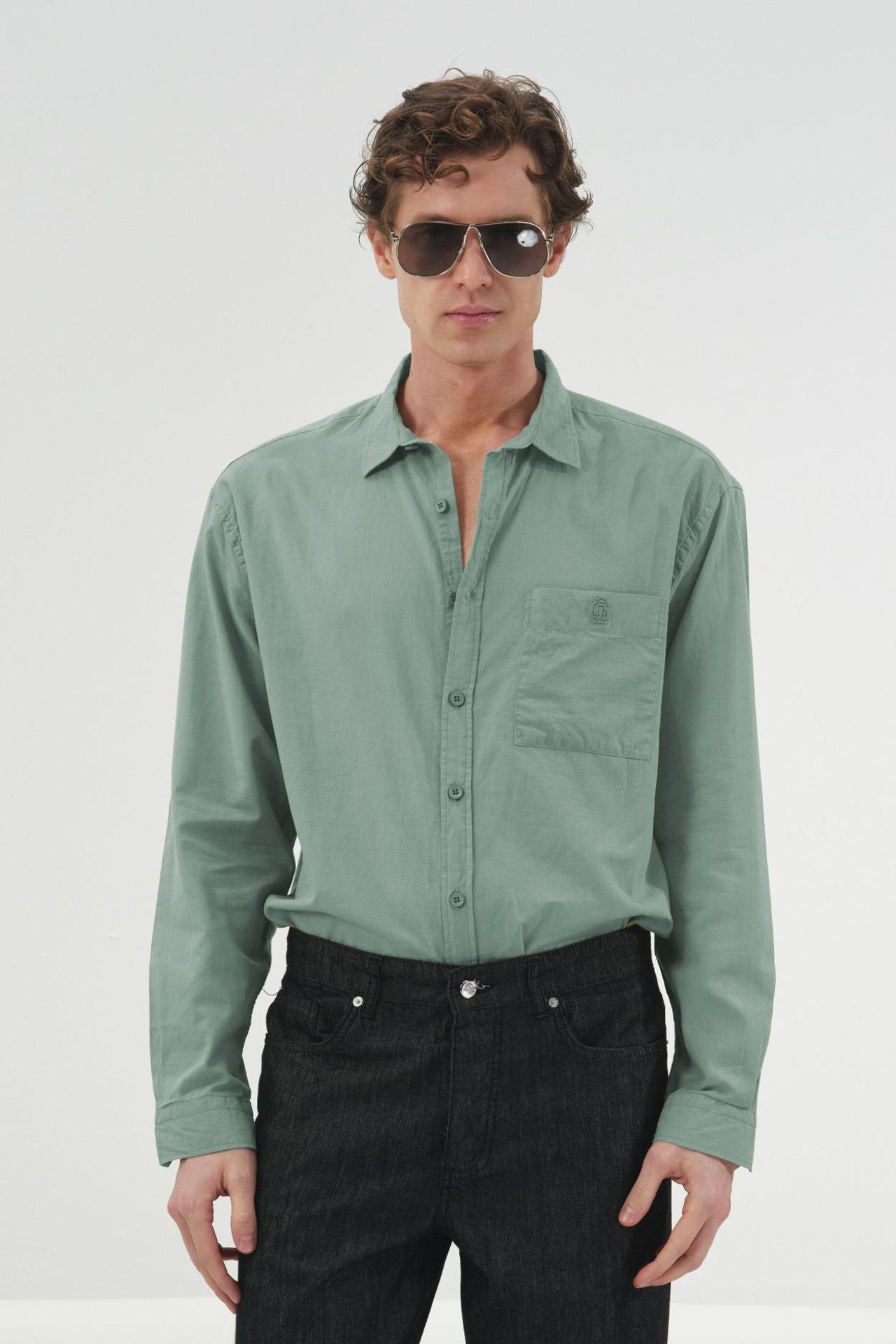 GIESTO Men's Cotton Poplin Long Sleeve Shirt 1