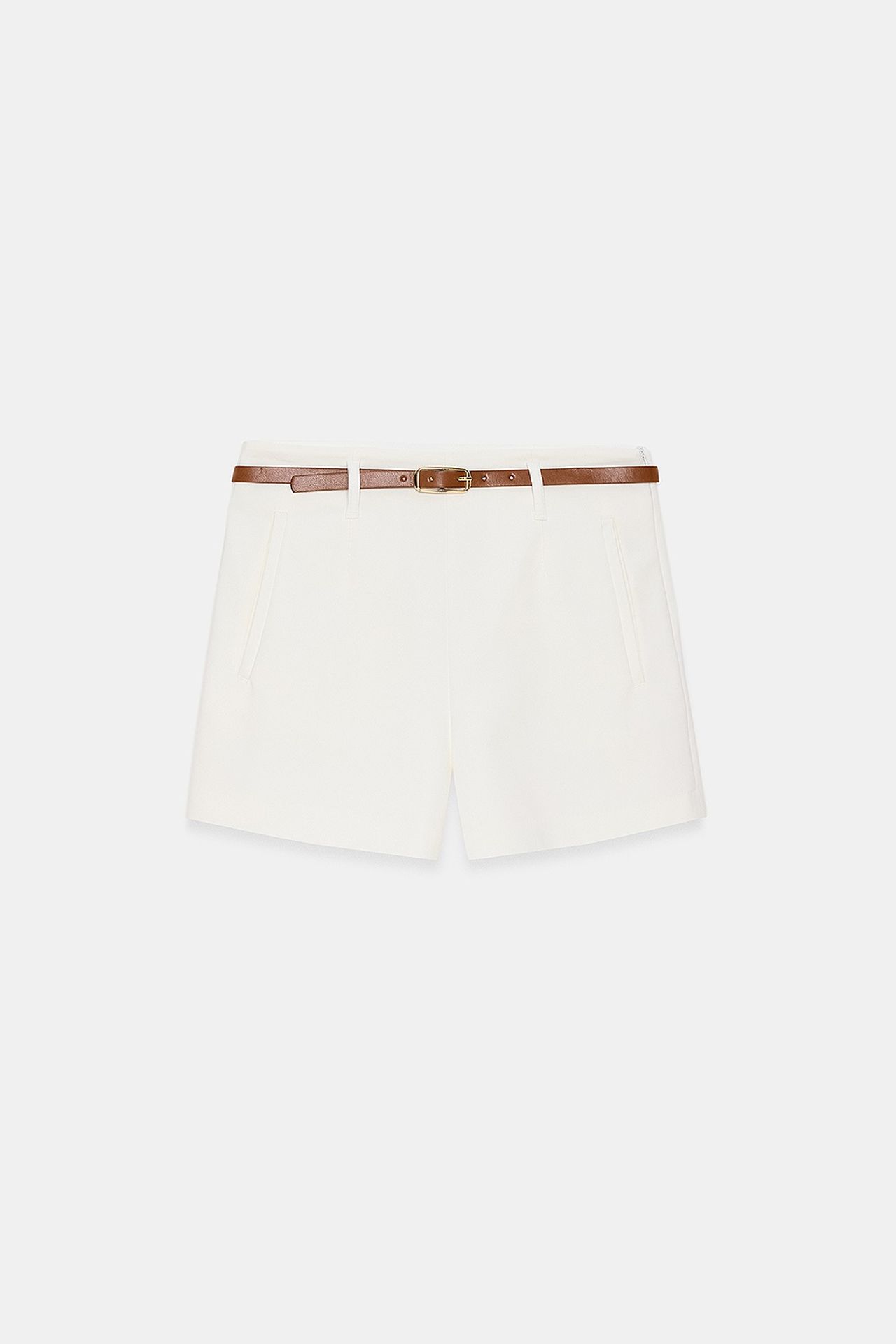 DILVIN High-Waist Tailored Knit Shorts With Belt 5