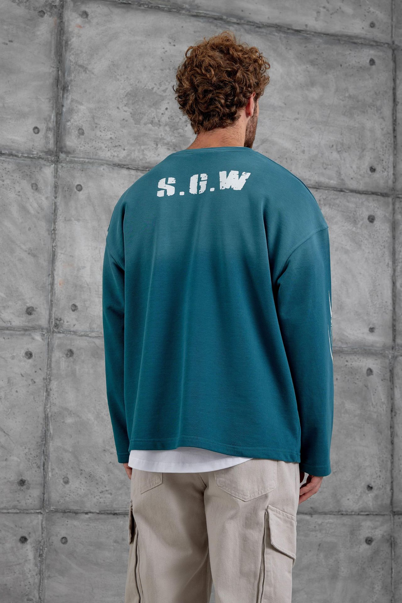 NOMARC Baskılı Oversize Bisiklet Yaka Sweatshirt 3