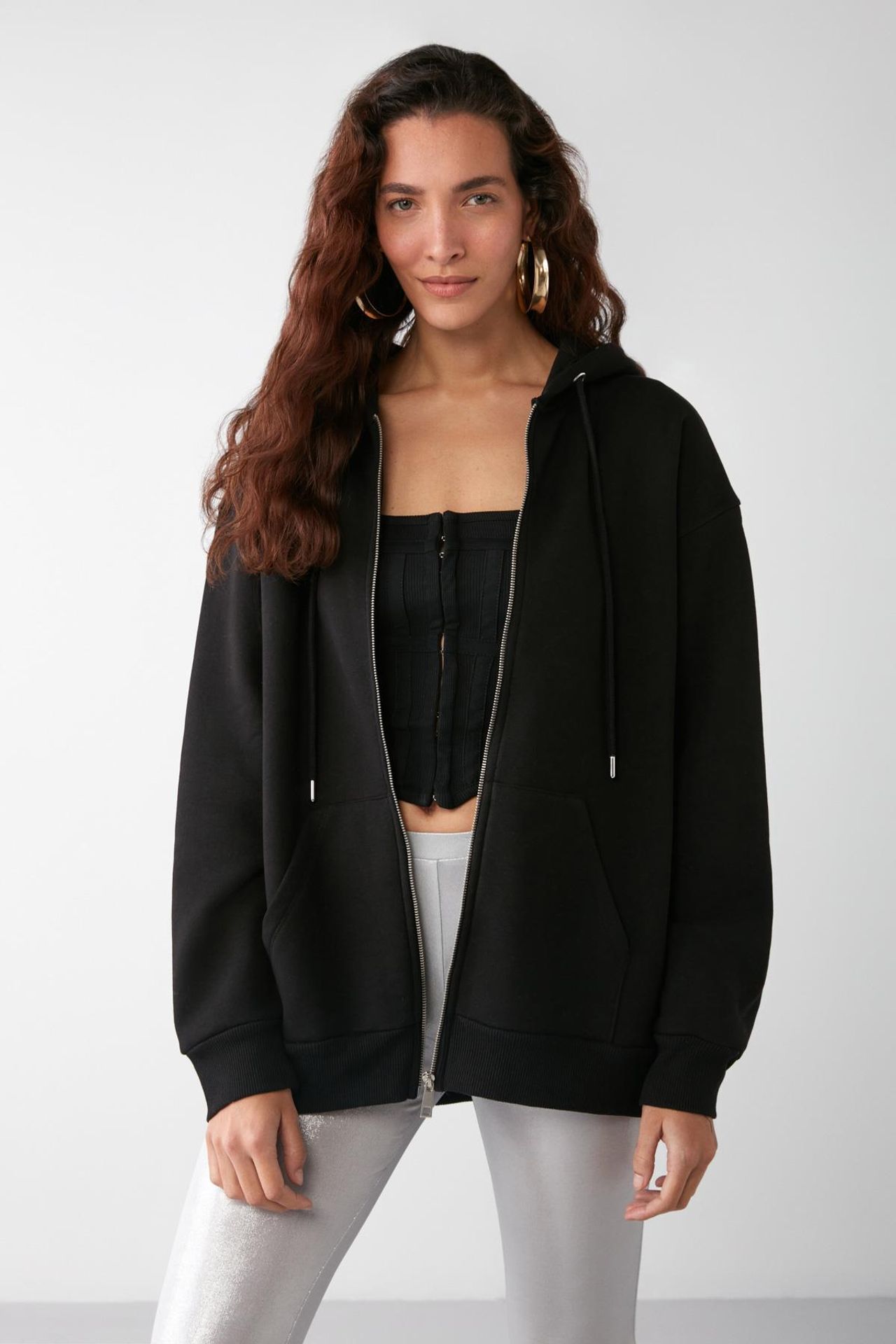 GRIMELANGE Oversized Hooded Zip Sweatshirt 3