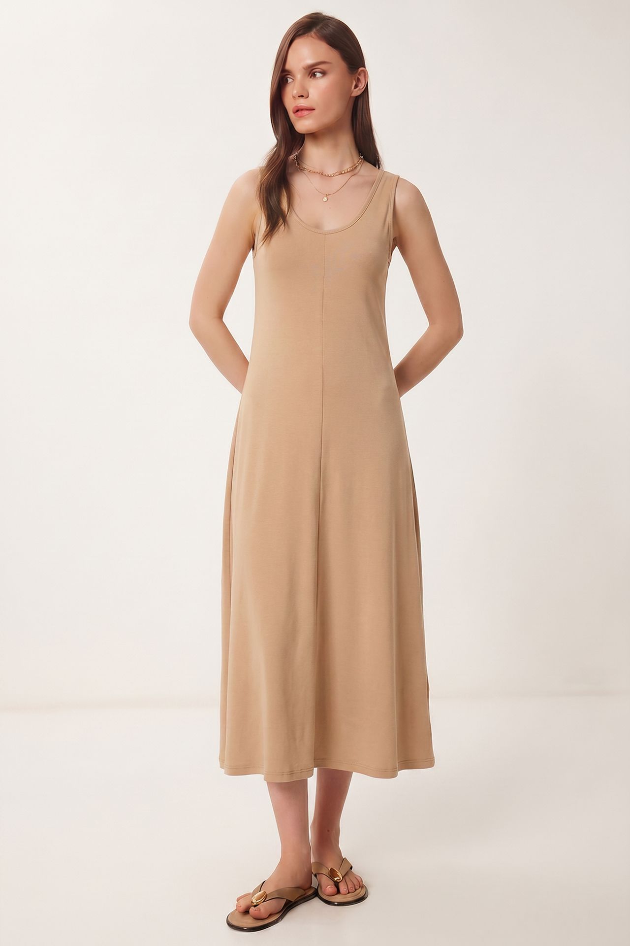 ISTANBUL U Collar Midi Dress 2