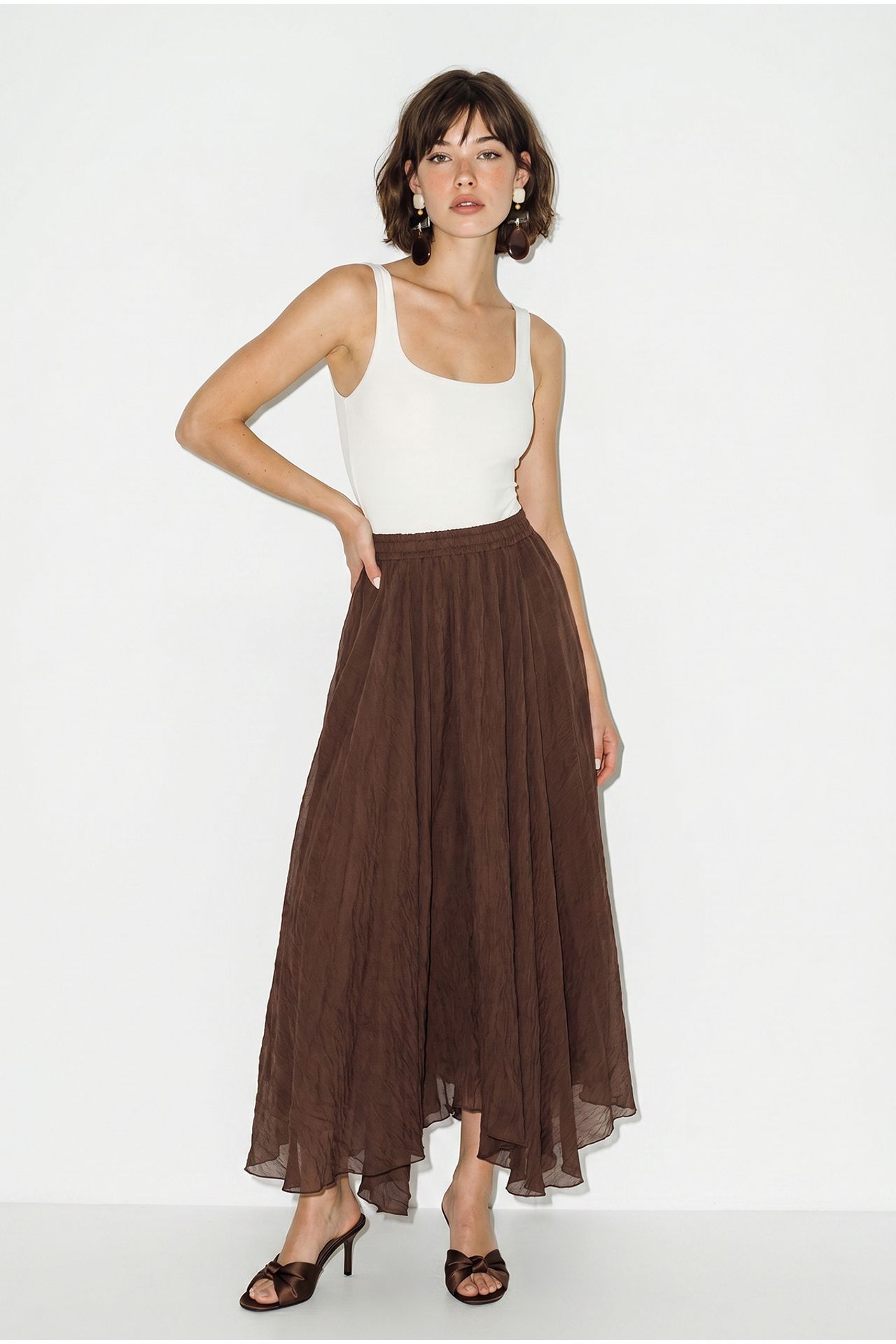 LUCCI High-Waist Maxi A-Line Skirt 1