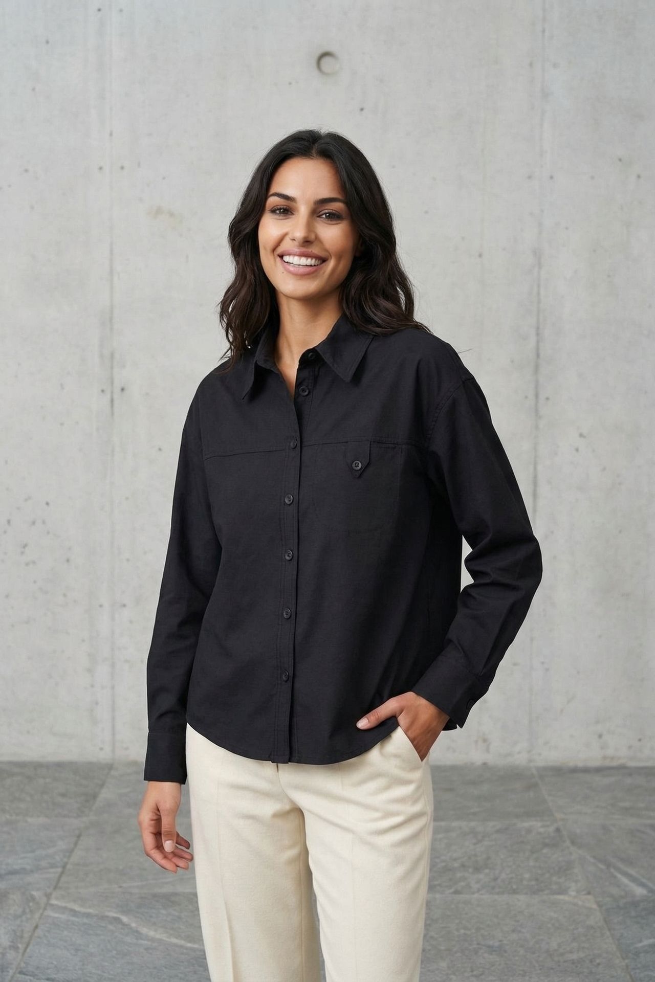 MY FASHION Long Cotton Textured Shirt 5