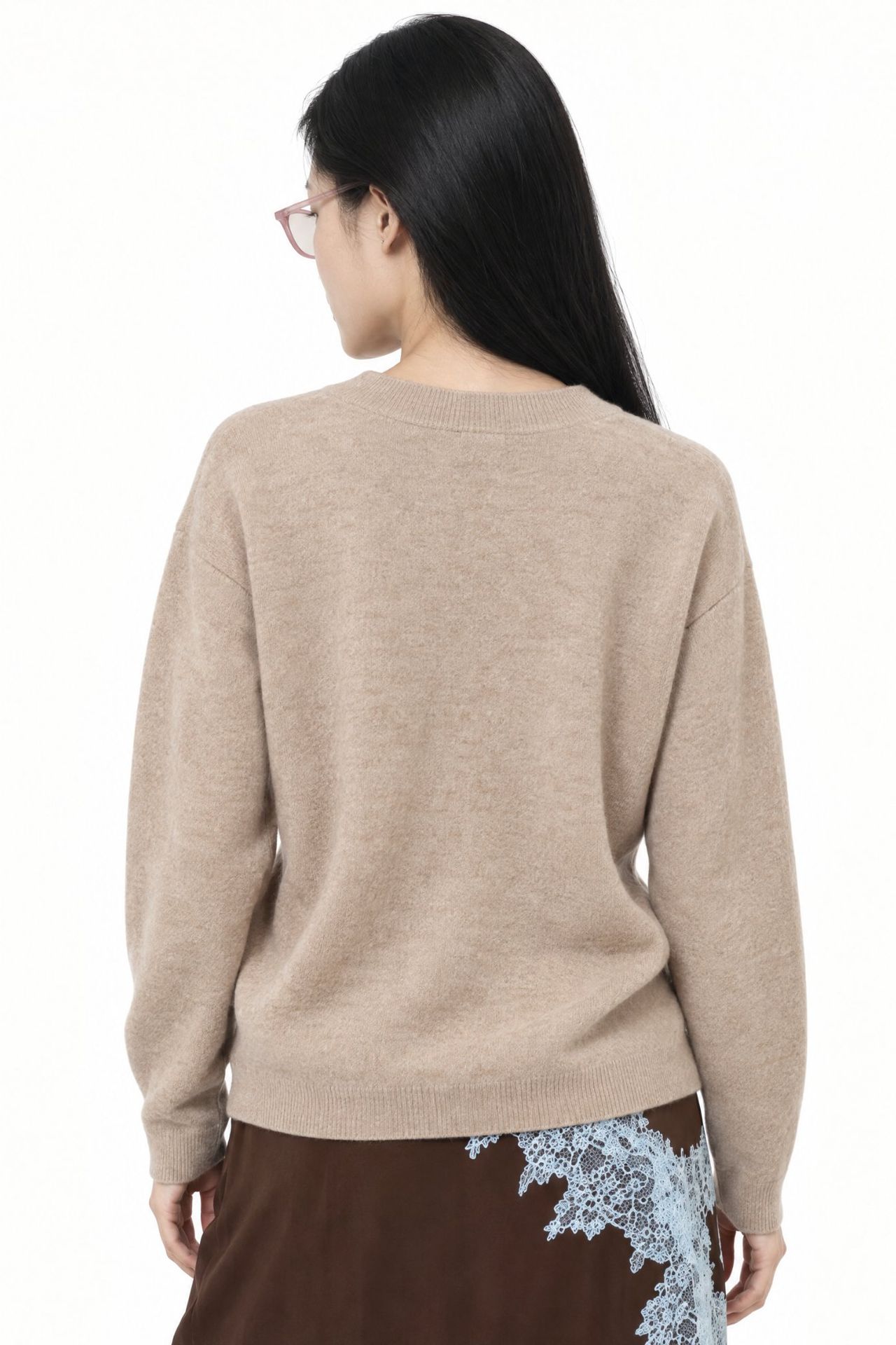 Mixray Oversized Knit Cardigan with Heart Detail 4