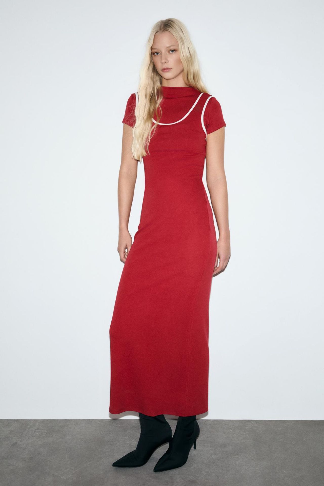 GRIMELANGE Fitted Crew Neck Maxi Dress 4