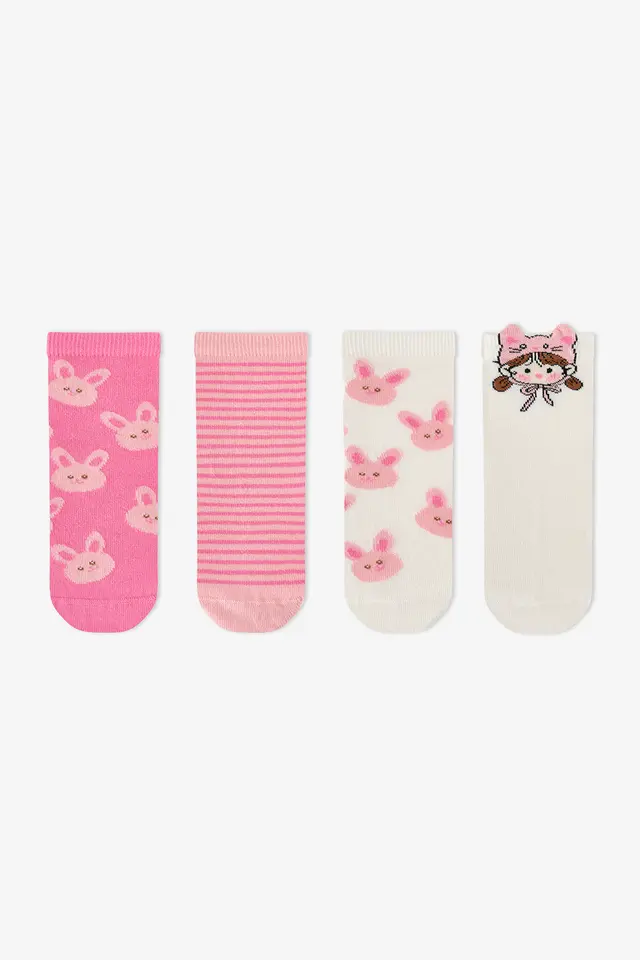 PENTI Girls' Kindly Friends 2-Pack Crew Socks
