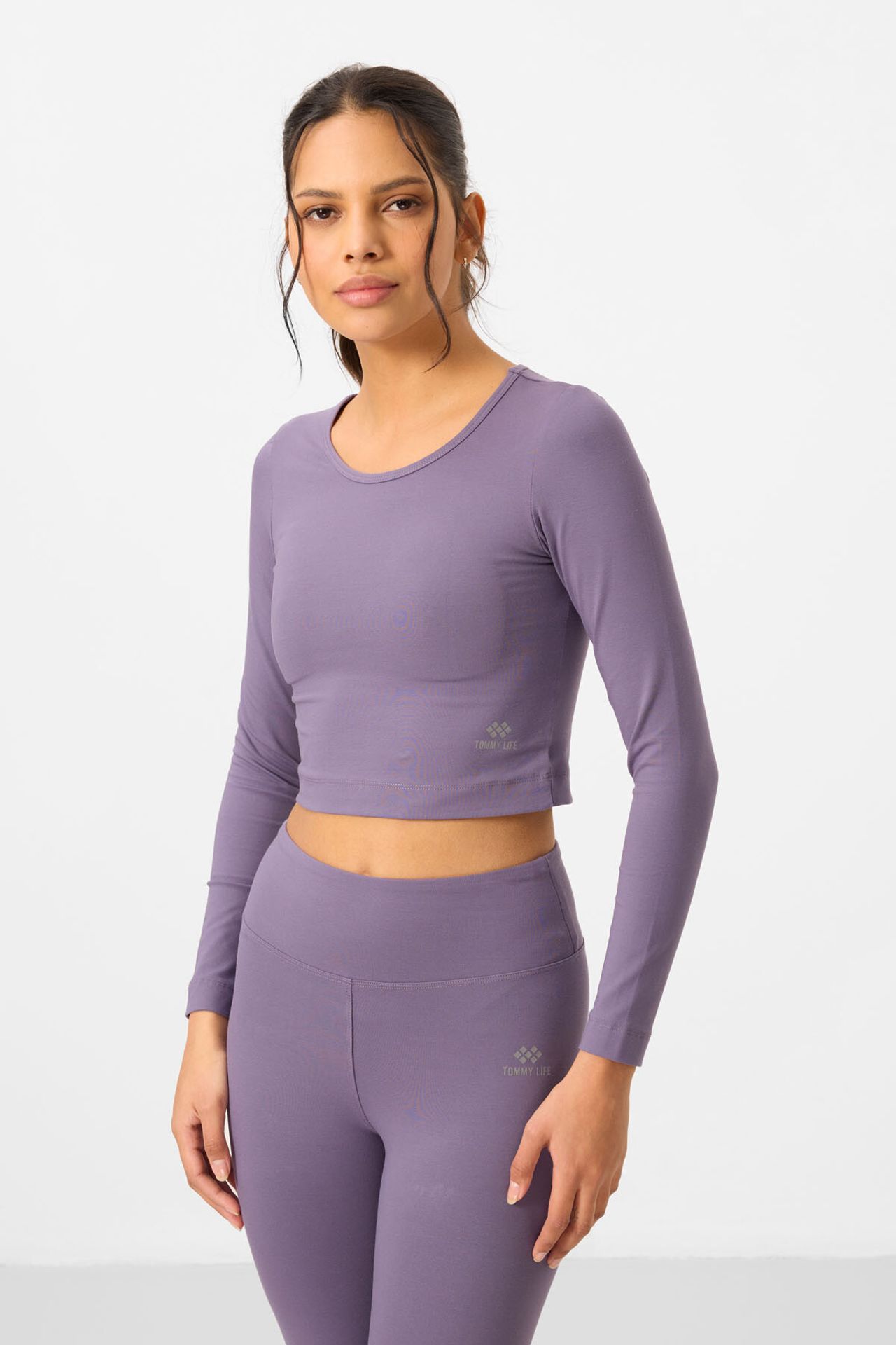 TOMMY Cotton Elastane Crop T-Shirt And Leggings Set 6