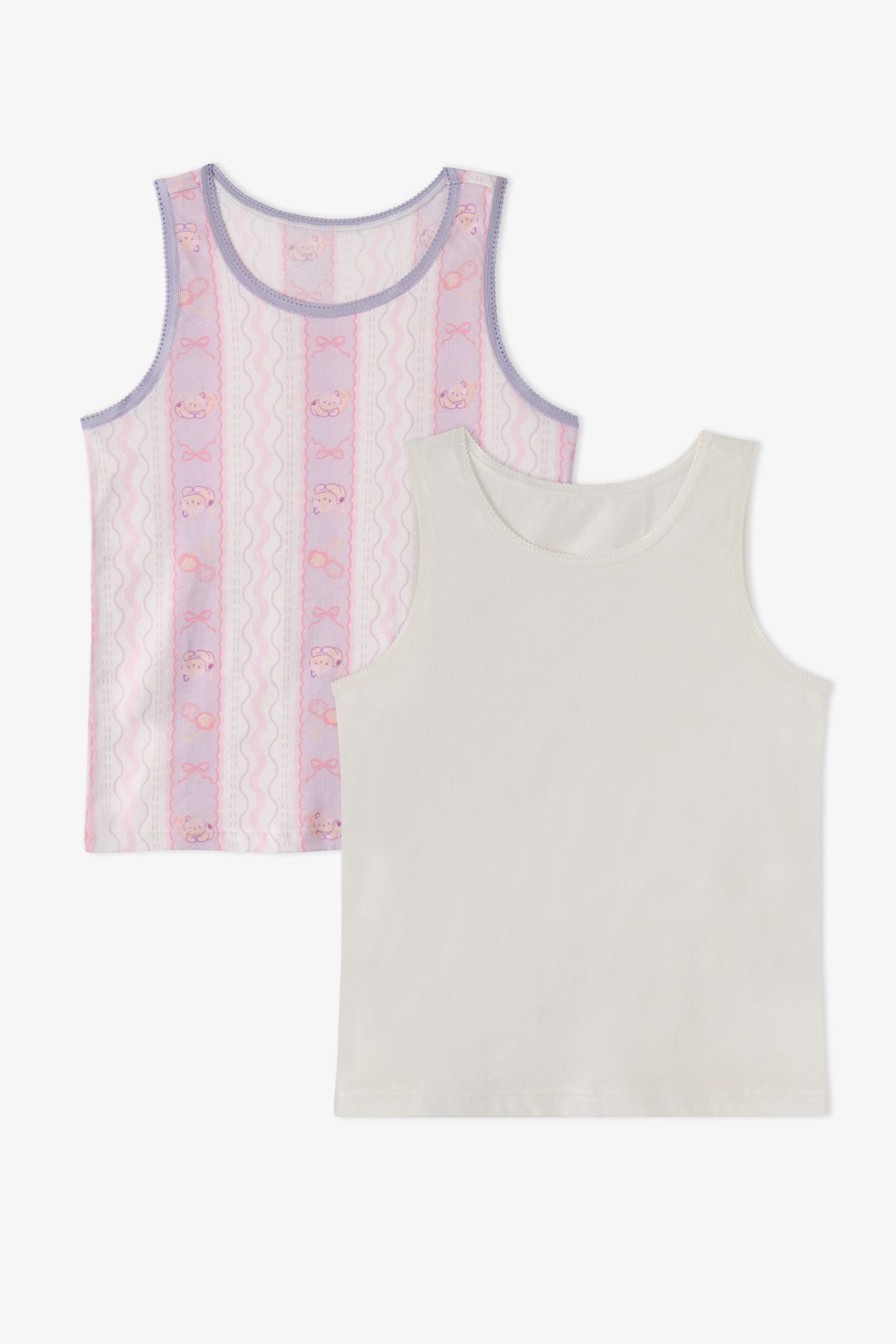 PENTI Girl's Broken Cute Cat Floral Tank Top 1