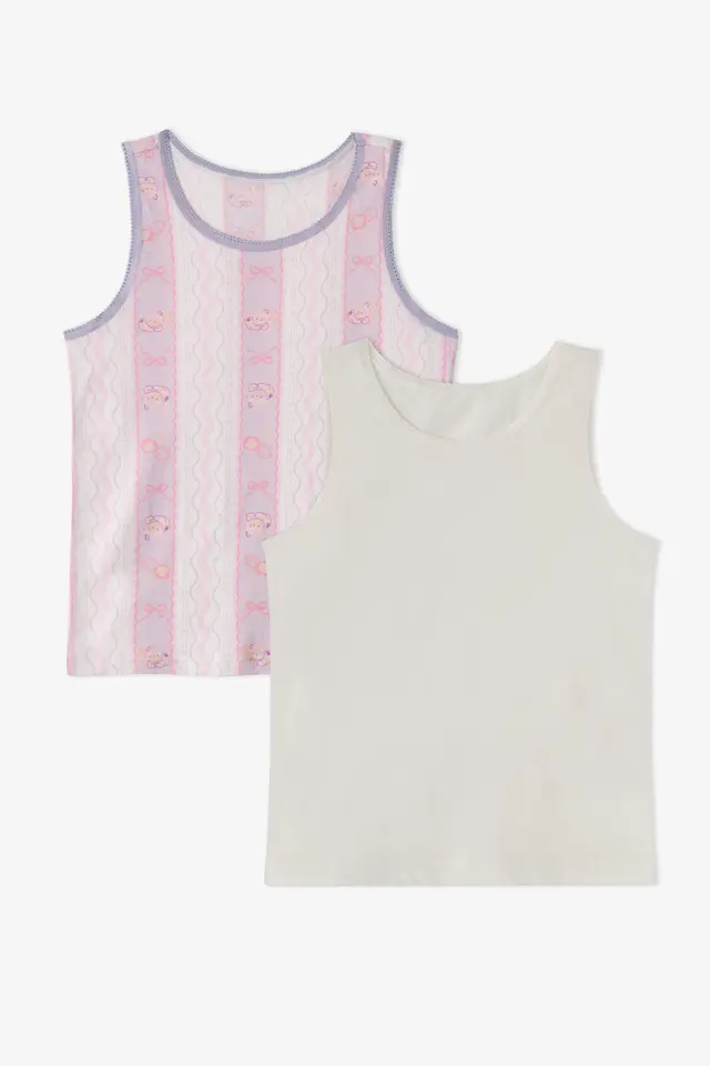 PENTI Girl's Broken Cute Cat Floral Tank Top