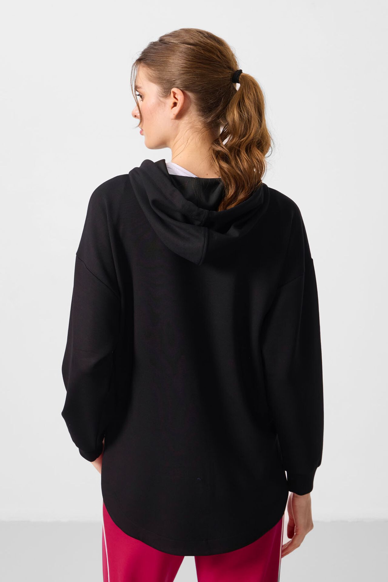 TOMMY Oversized Hooded Long Zip-front Tunic Hoodie 5