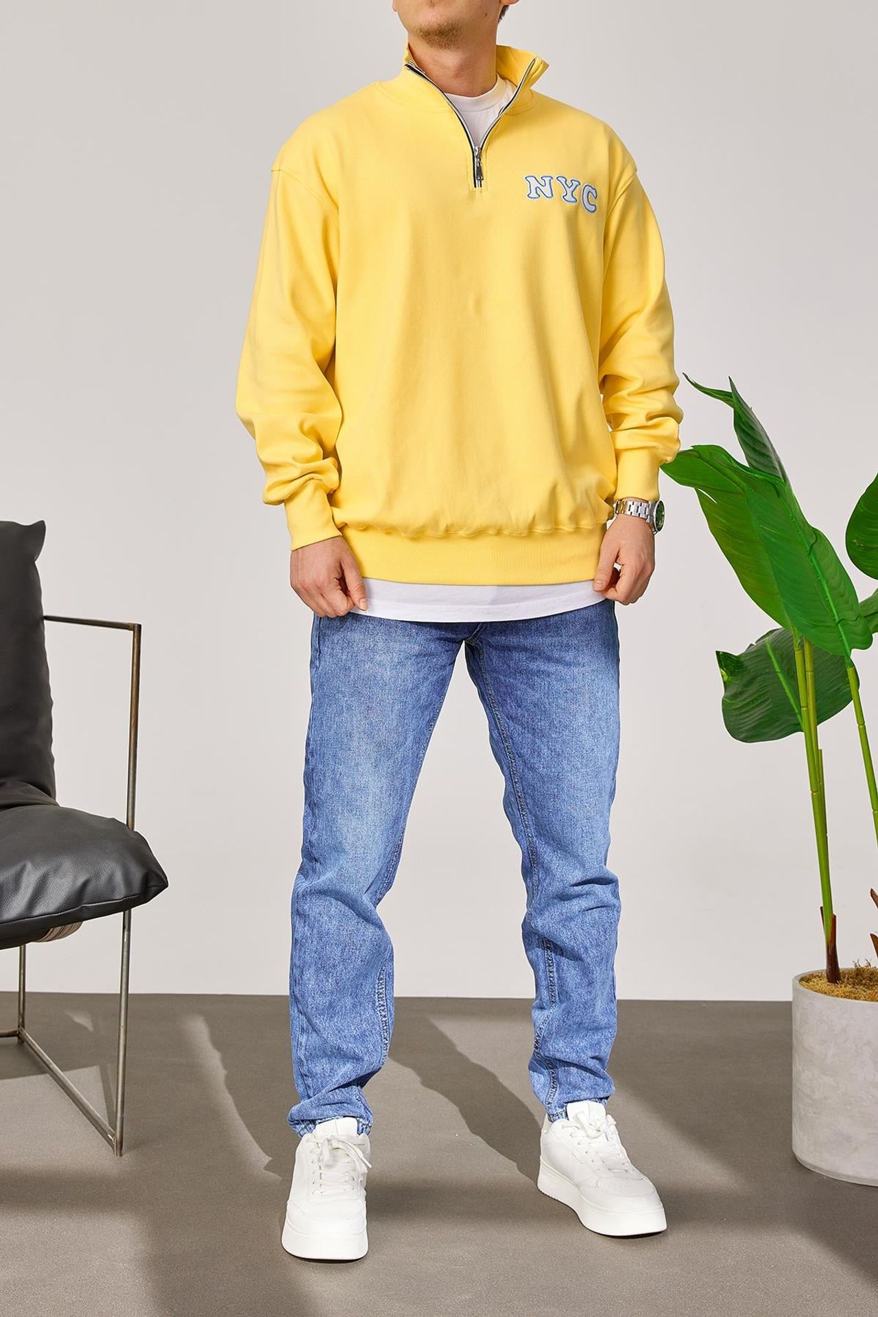 NOMARC Rahat Bisiklet Yaka Uzun Kollu Sweatshirt 4