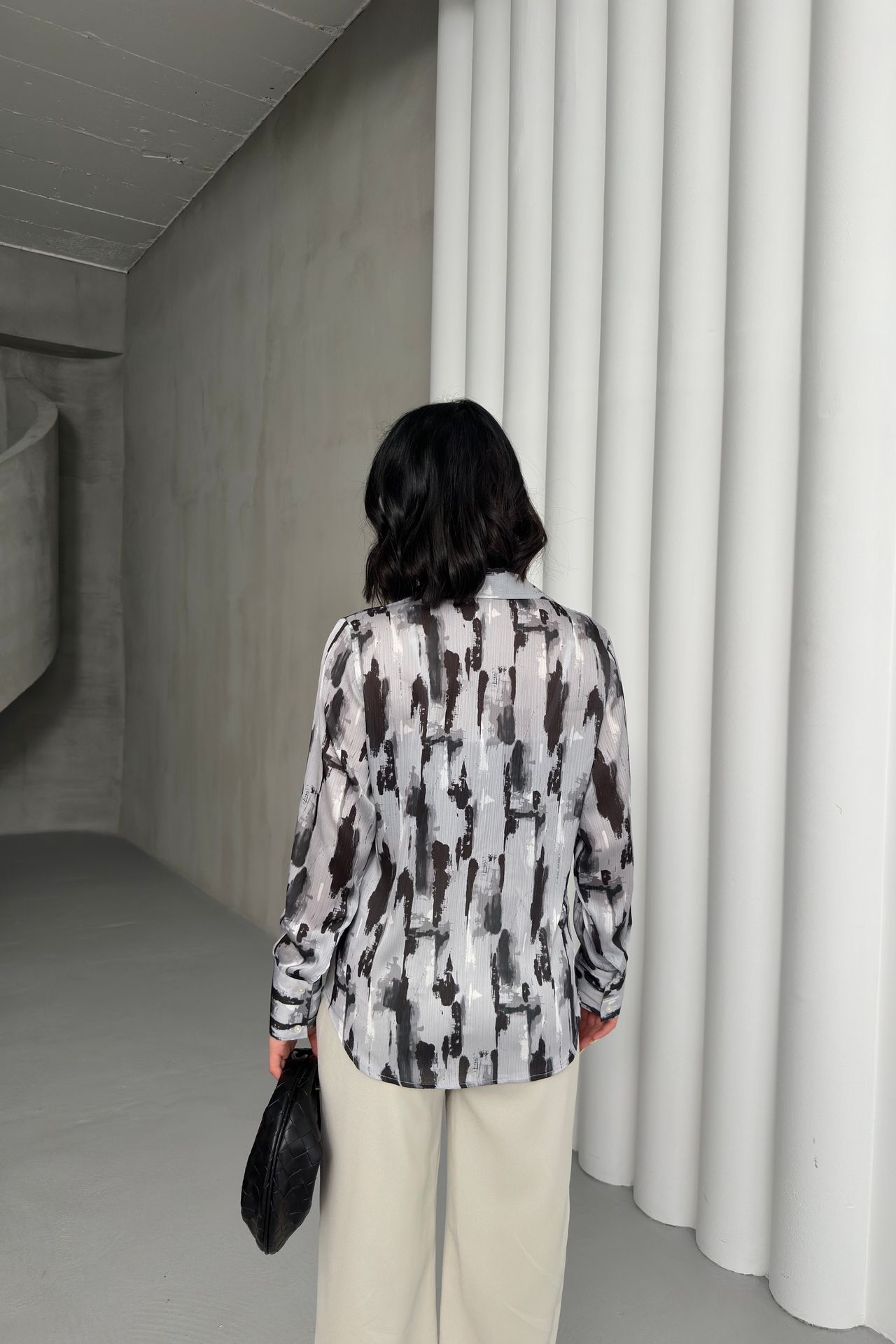 MY FASHION Abstract Print Long Sleeve Button-Up Shirt 3