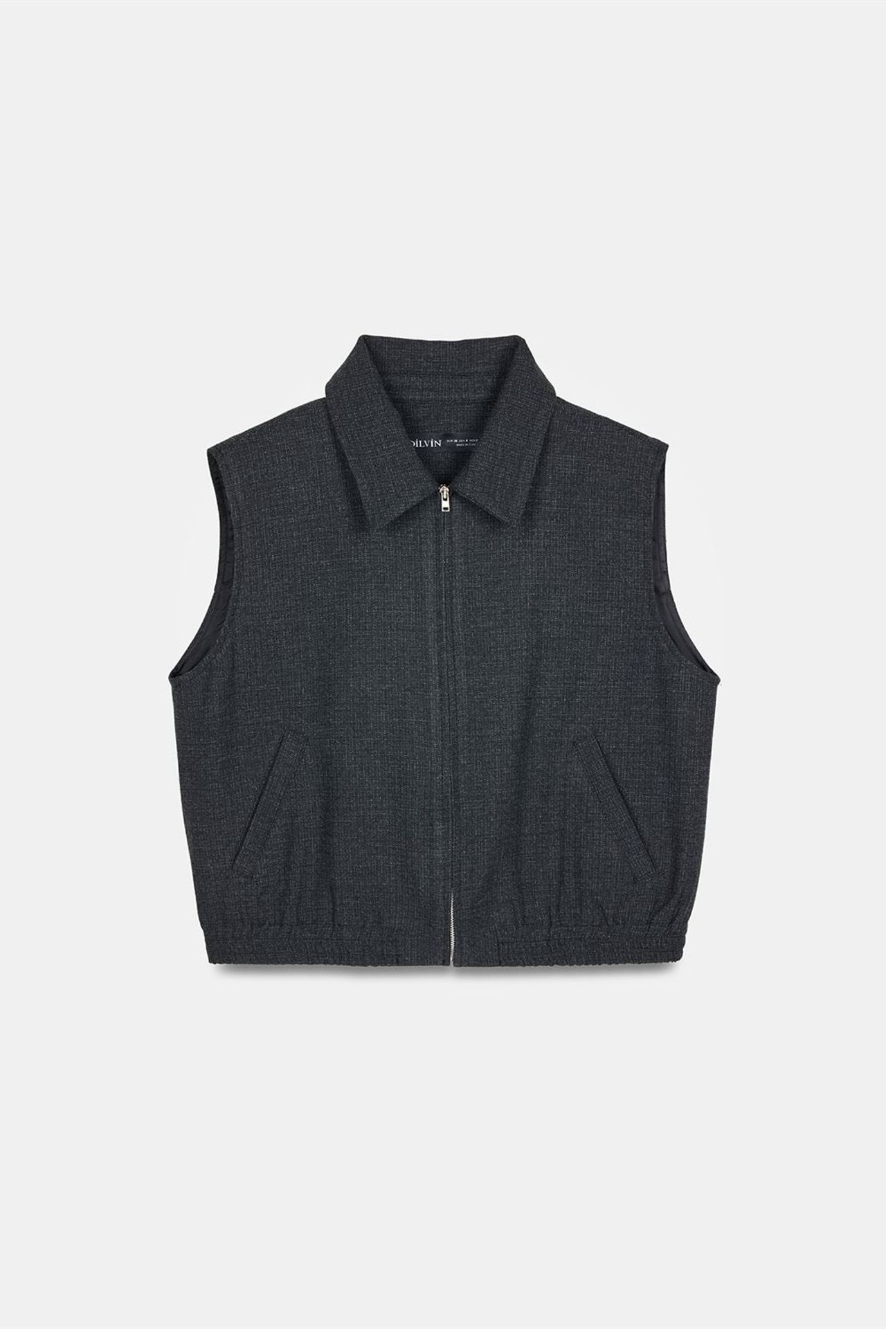 DILVIN Women's Woven Crepe Waistcoat With Zipper 5
