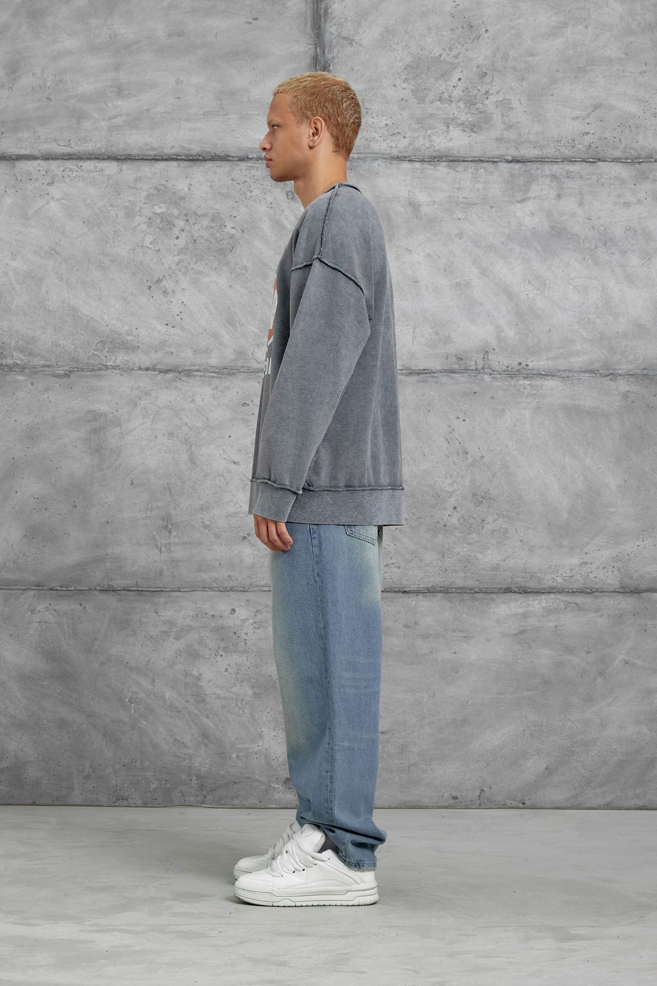 NOMARC Baskılı Oversize Bisiklet Yaka Sweatshirt 6