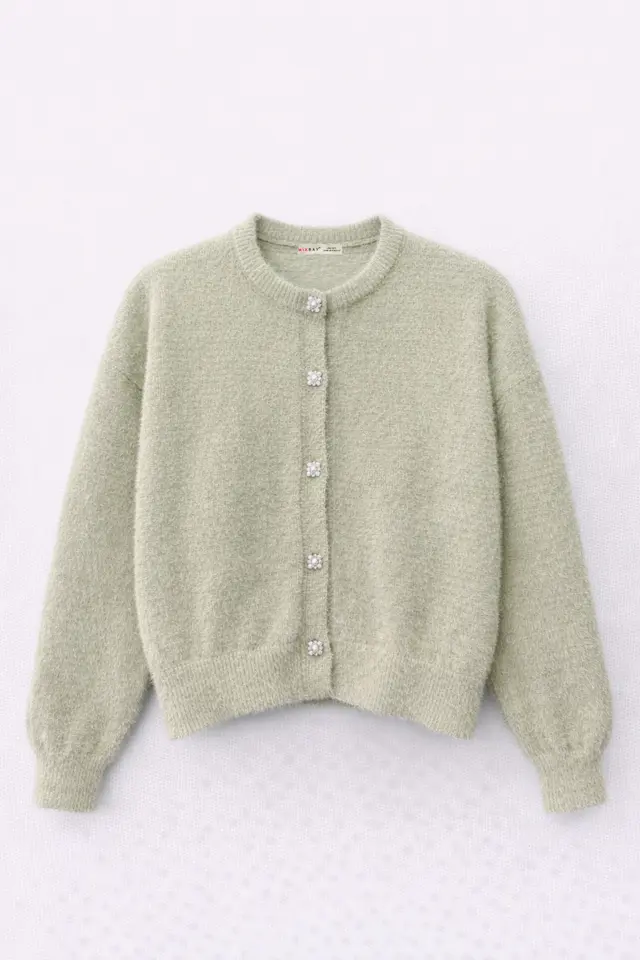 Mixray Oversized Jacquard Button Cardigan