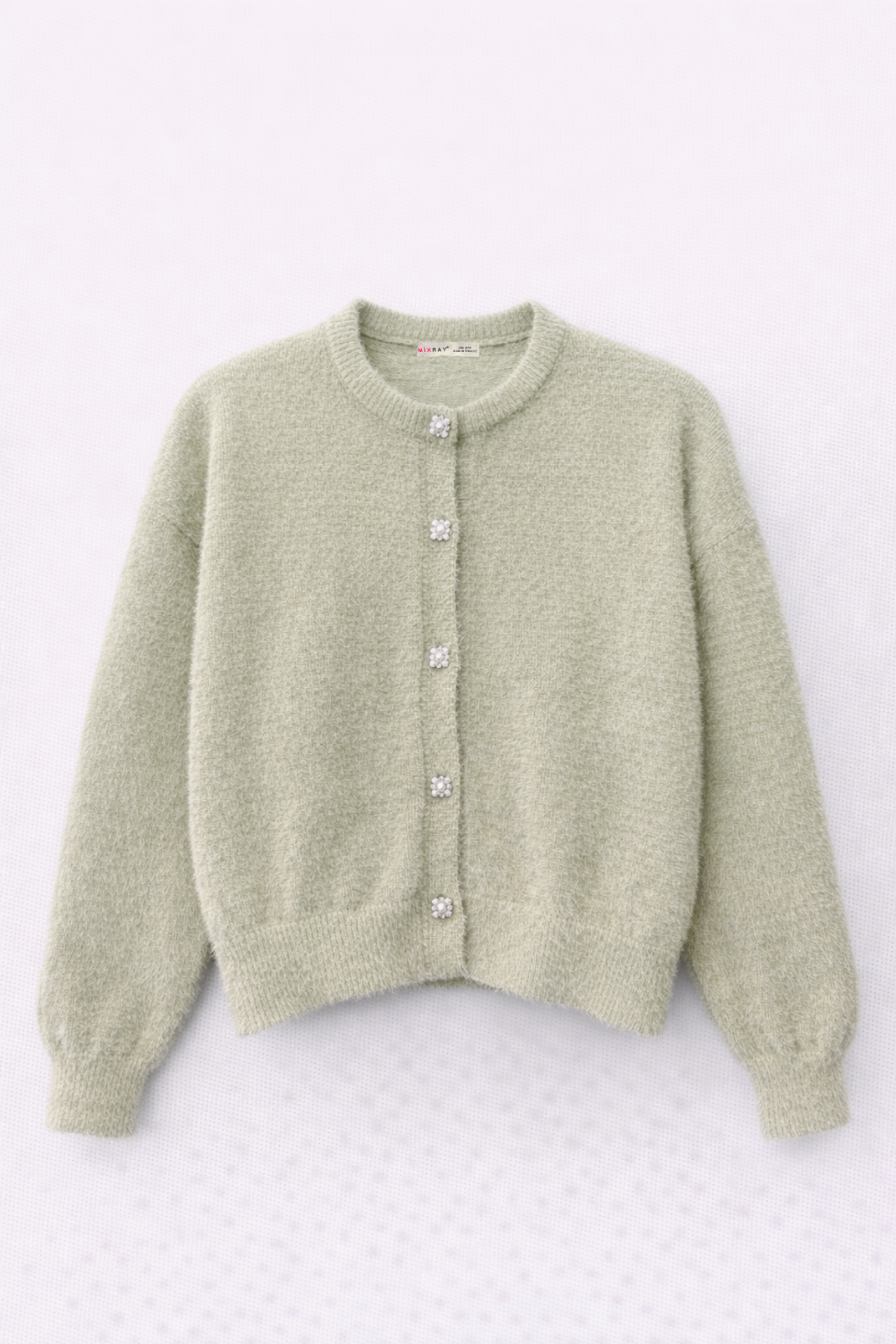 Mixray Oversized Jacquard Button Cardigan