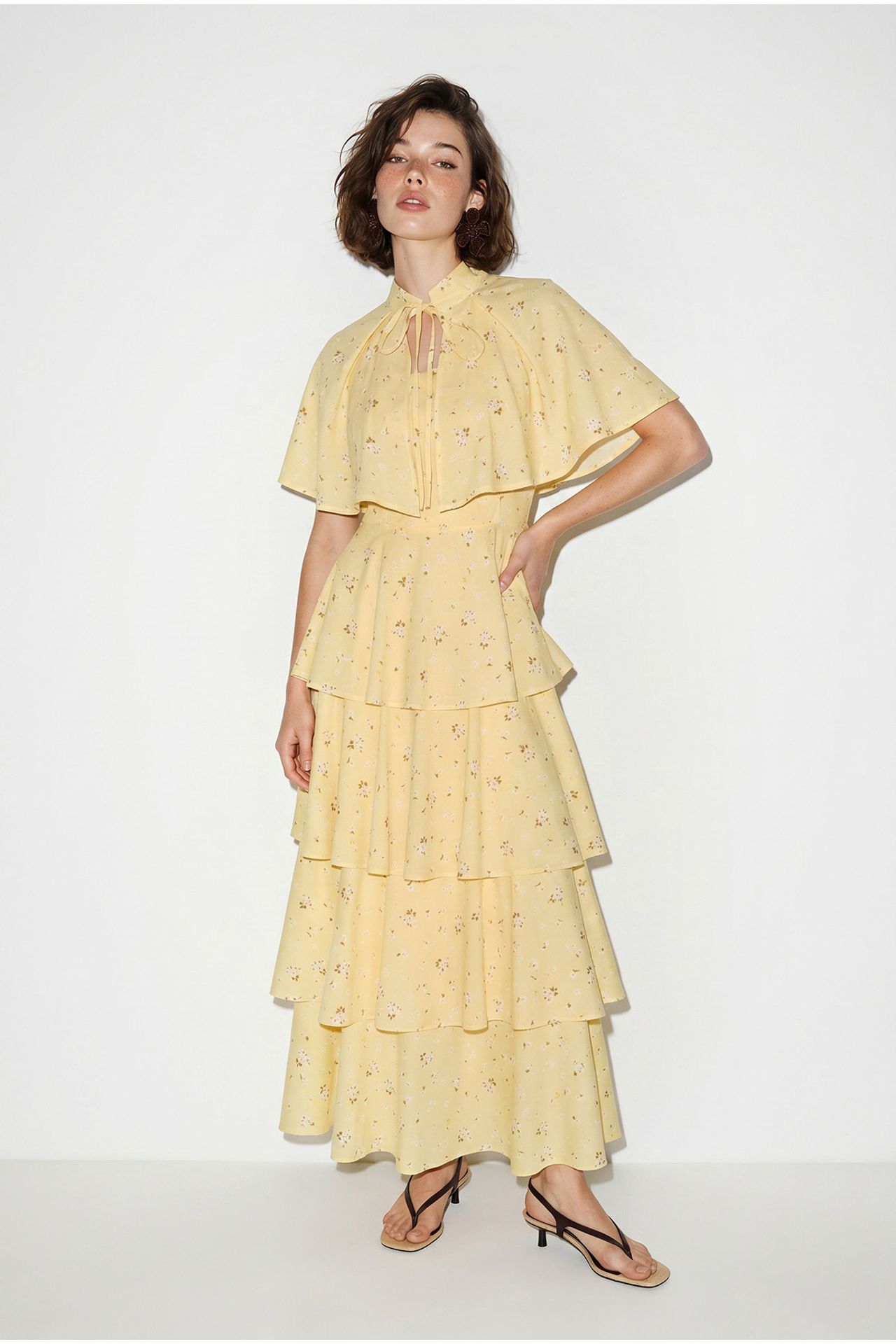 LUCCI Floral Chiffon Maxi Dress 1