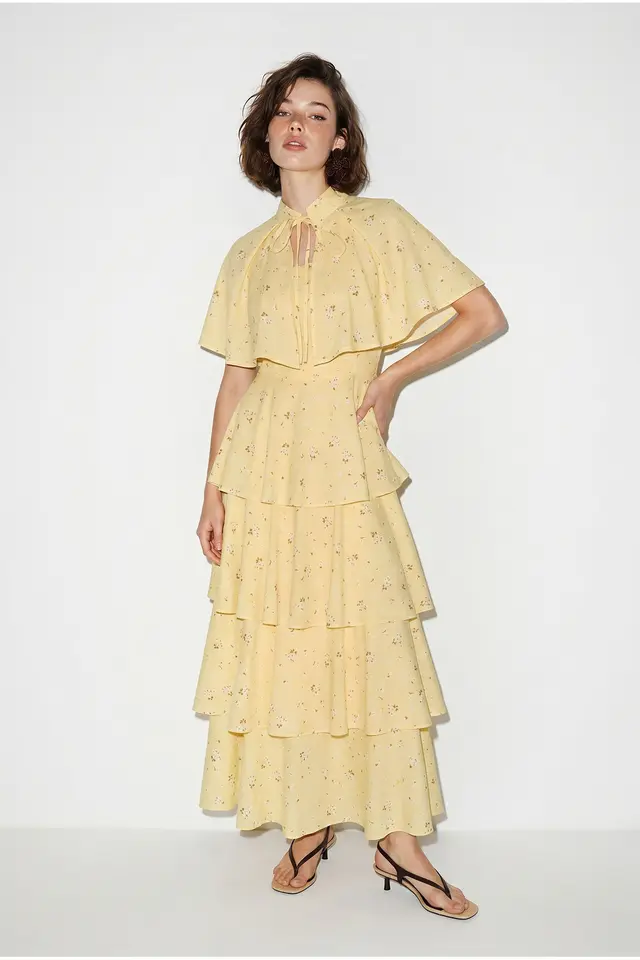 LUCCI Floral Chiffon Maxi Dress