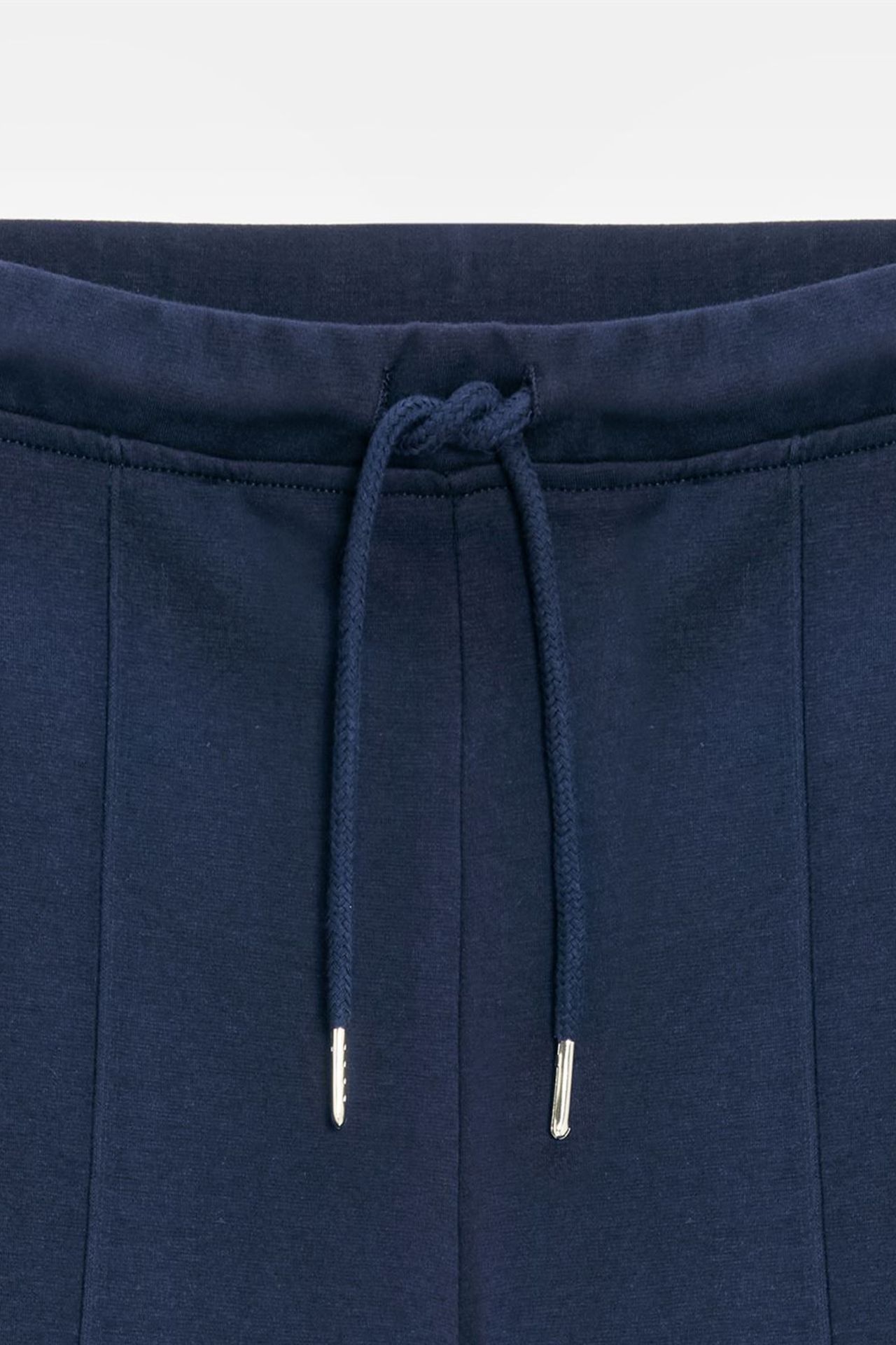 DILVIN Mid-Waist Flare Jersey Pants With Drawstring 7