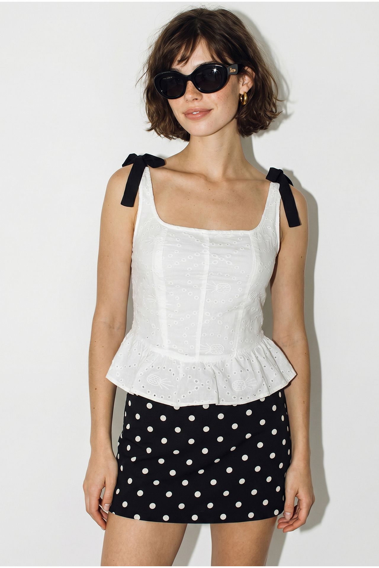 LUCCI Embroidered Square-Neck Corset Top 1