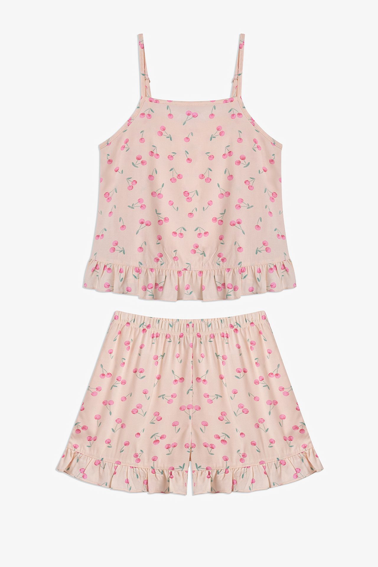 PENTI Girls' Pinky Cherry Short Sleeve Pajama Set 5