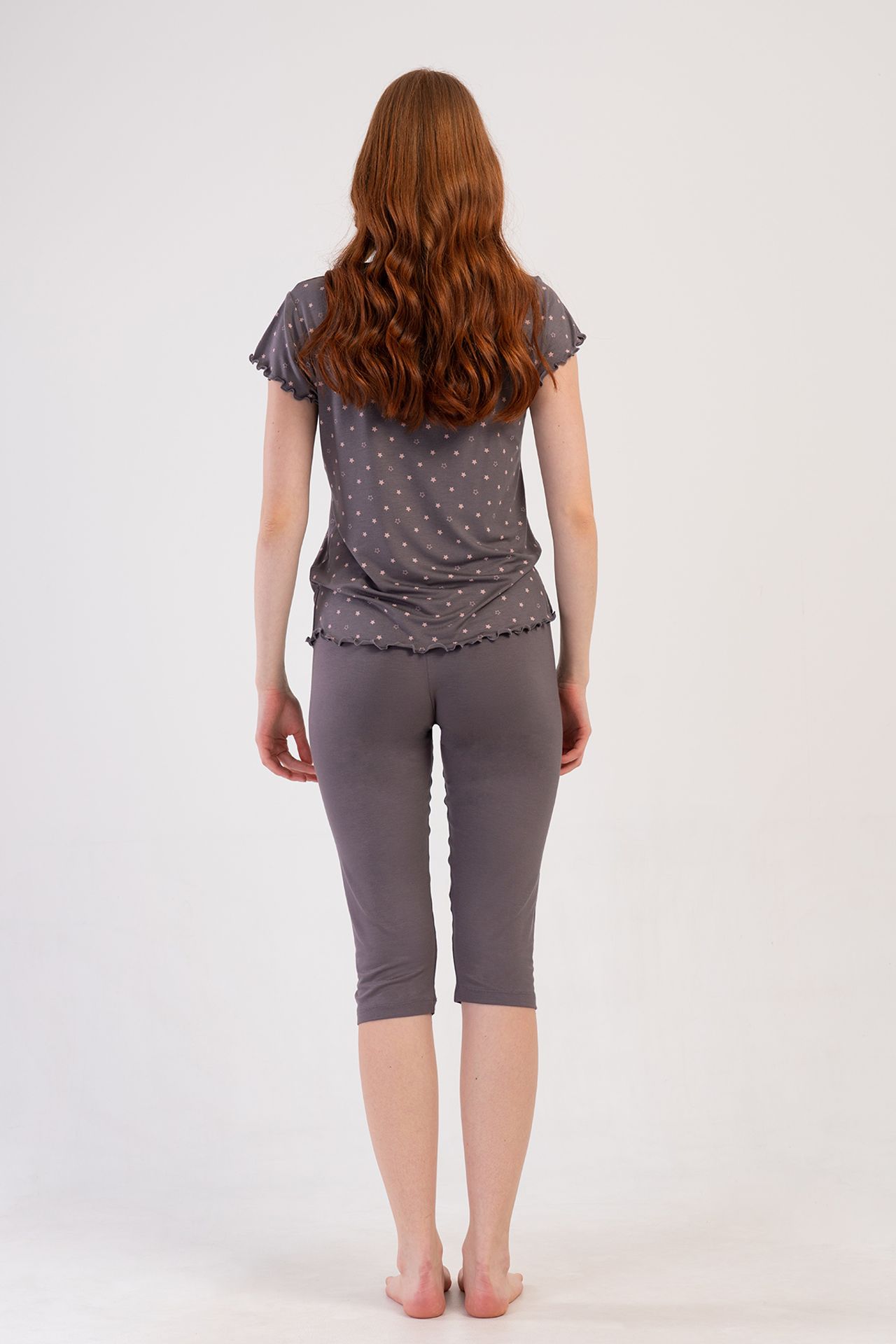 YAKE Puantiye Capri 2 Parçalı Pijama Takımı 3