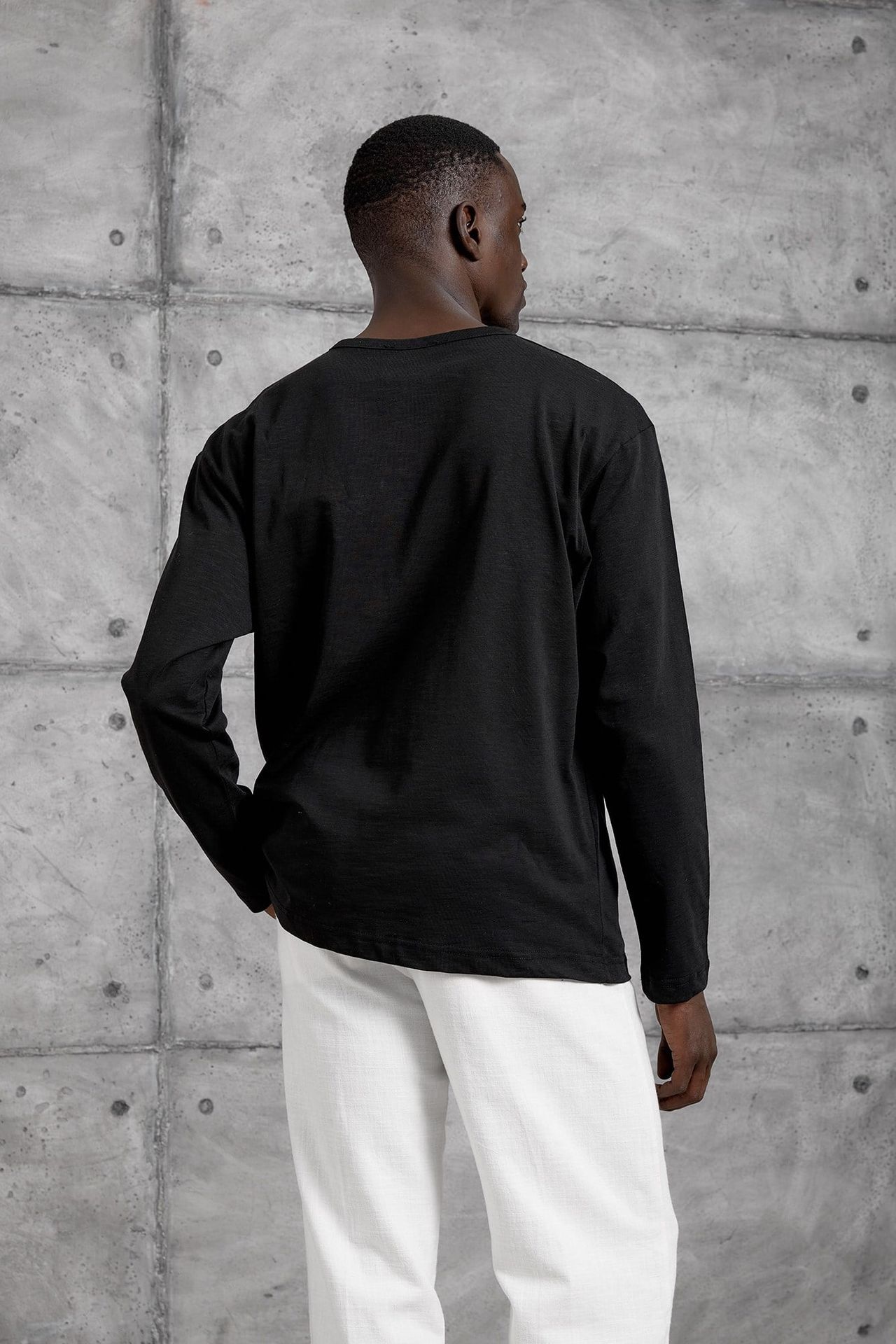 NOMARC Geniş Kesim Düğmeli Bisiklet Yaka Sweatshirt 5