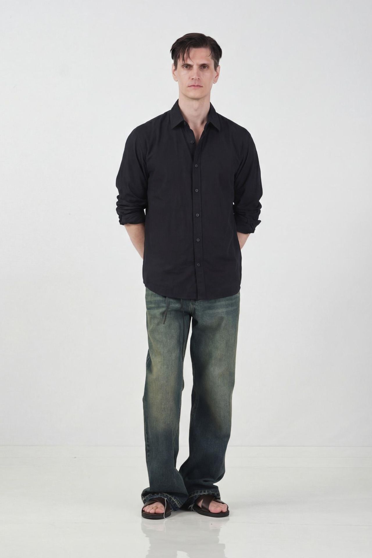 GIESTO Oversized Long Sleeve Button Shirt 1