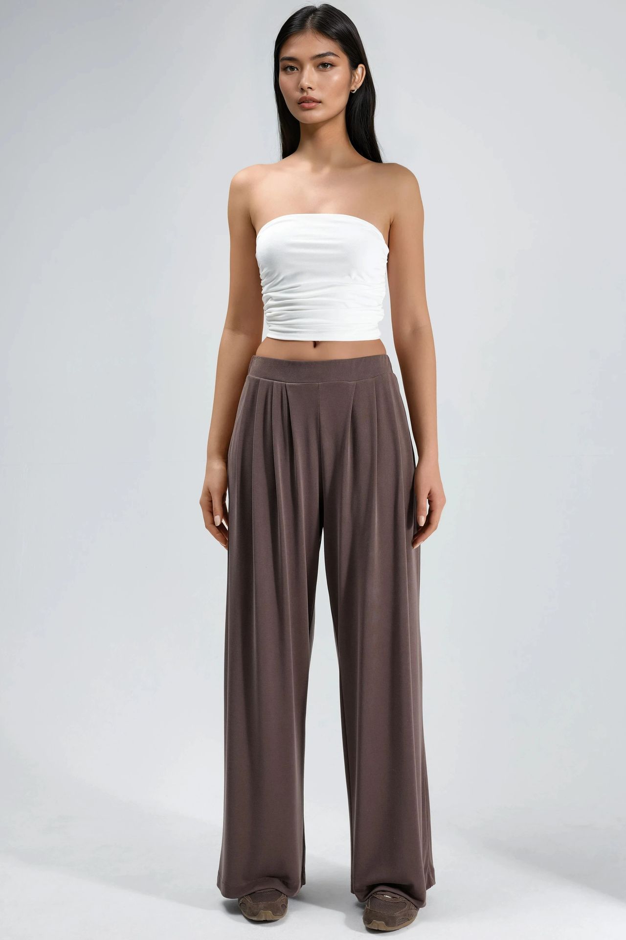 BUSEM Pleated Wide Leg Pants with Pockets