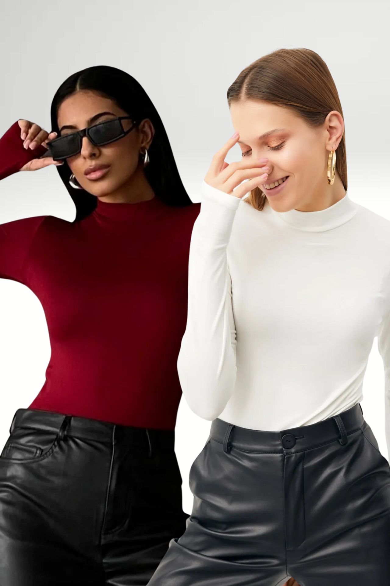 BIPANTOLON Kadın 2'li Cut Out Detaylı Yarım Balıkçı Yaka Body 1
