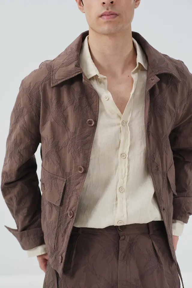 GIESTO Men's Textured Cotton-Blend Button Vest