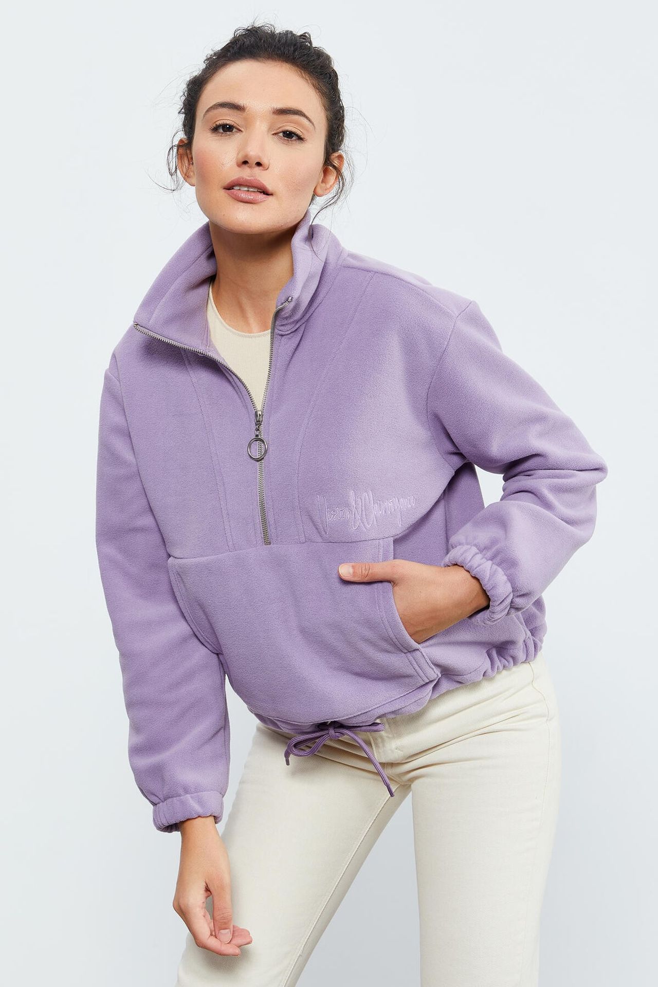 TOMMY Oversized Half-zip Plush Sweatshirt 1