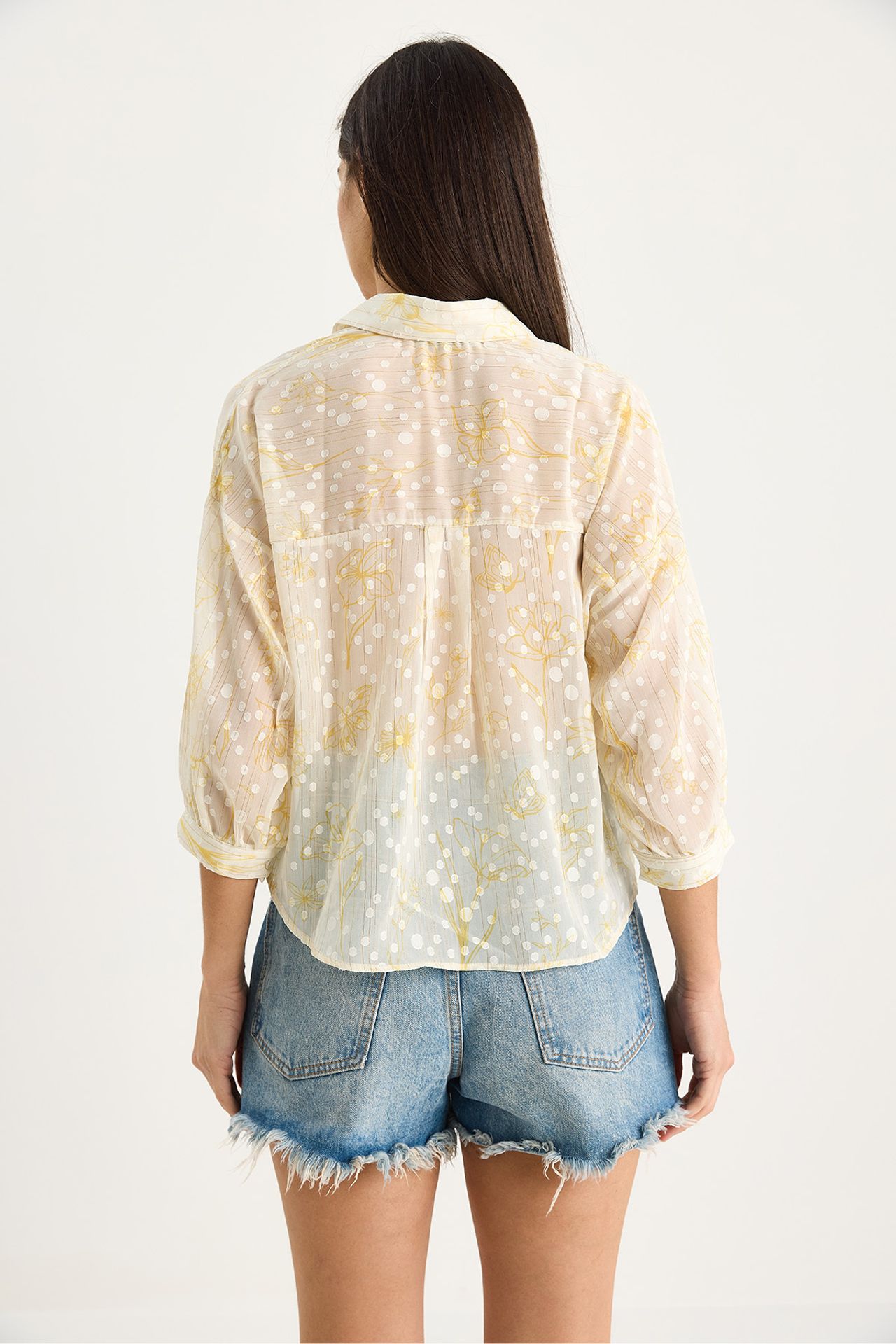 LUCCI Floral Jacquard Short Sleeve Button-Up Shirt with Pocket 6