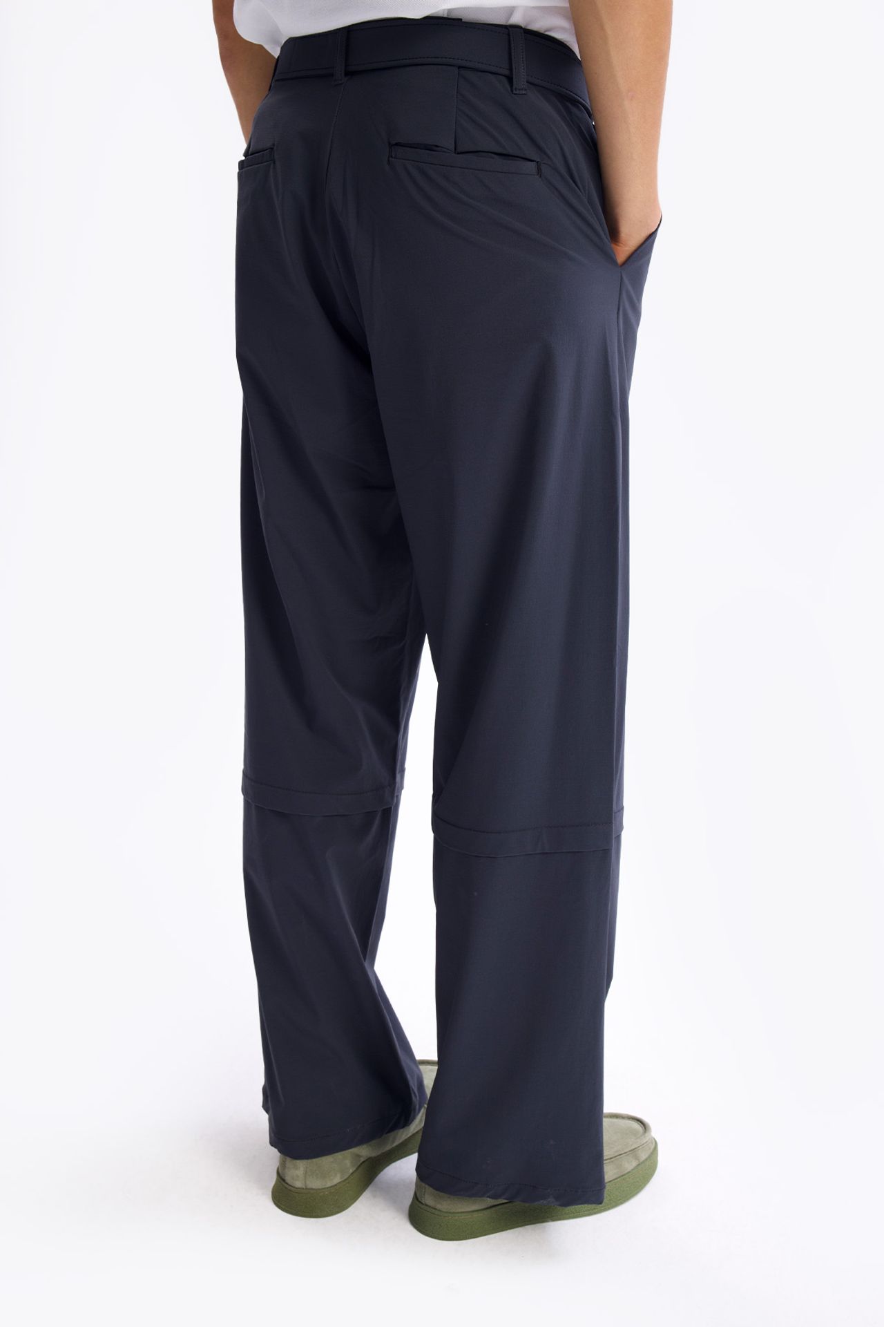 GIESTO Men's Wide-Leg Knit Pants with Belt 4