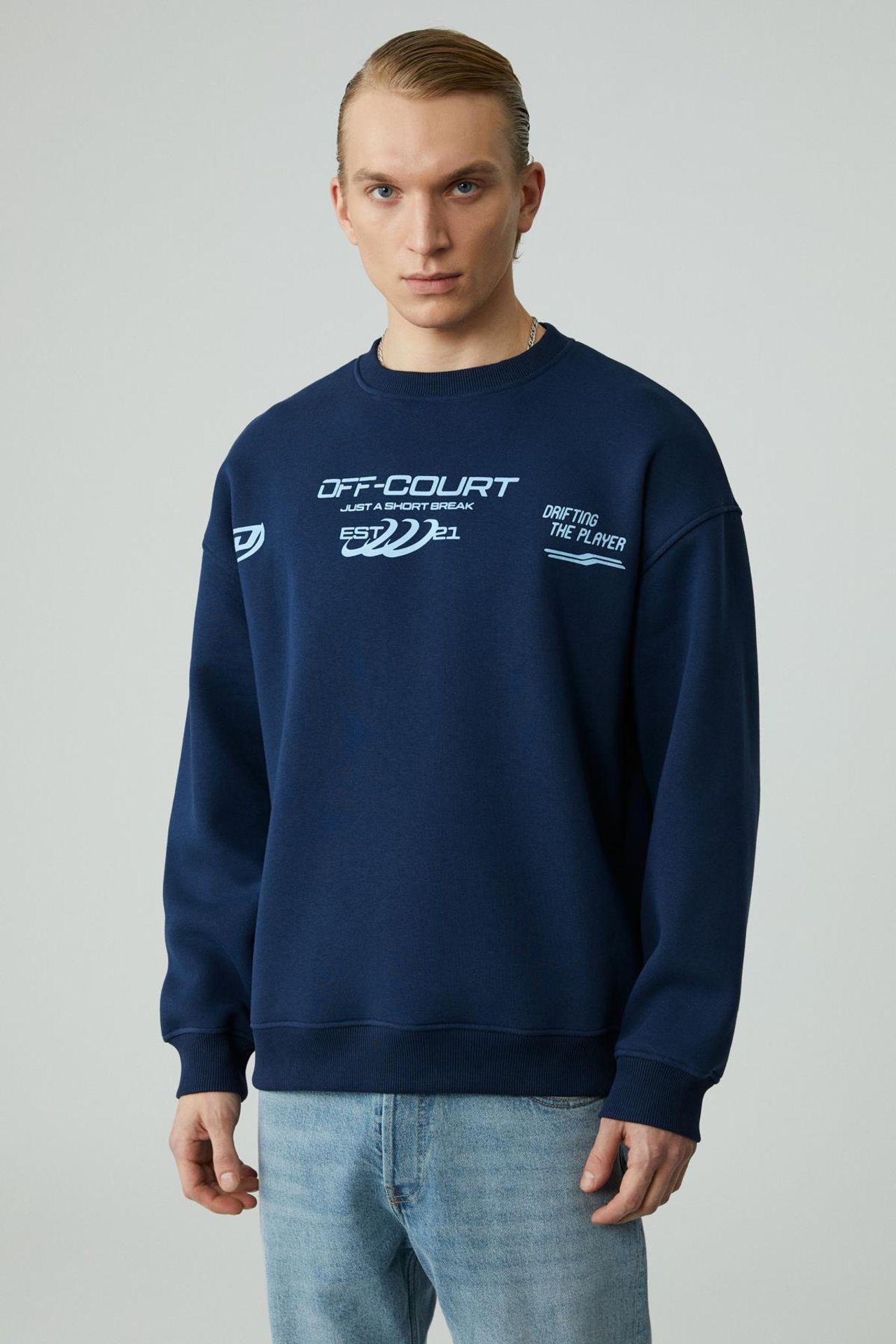 GRIMELANGE Baskılı Bisiklet Yaka Sweatshirt 5