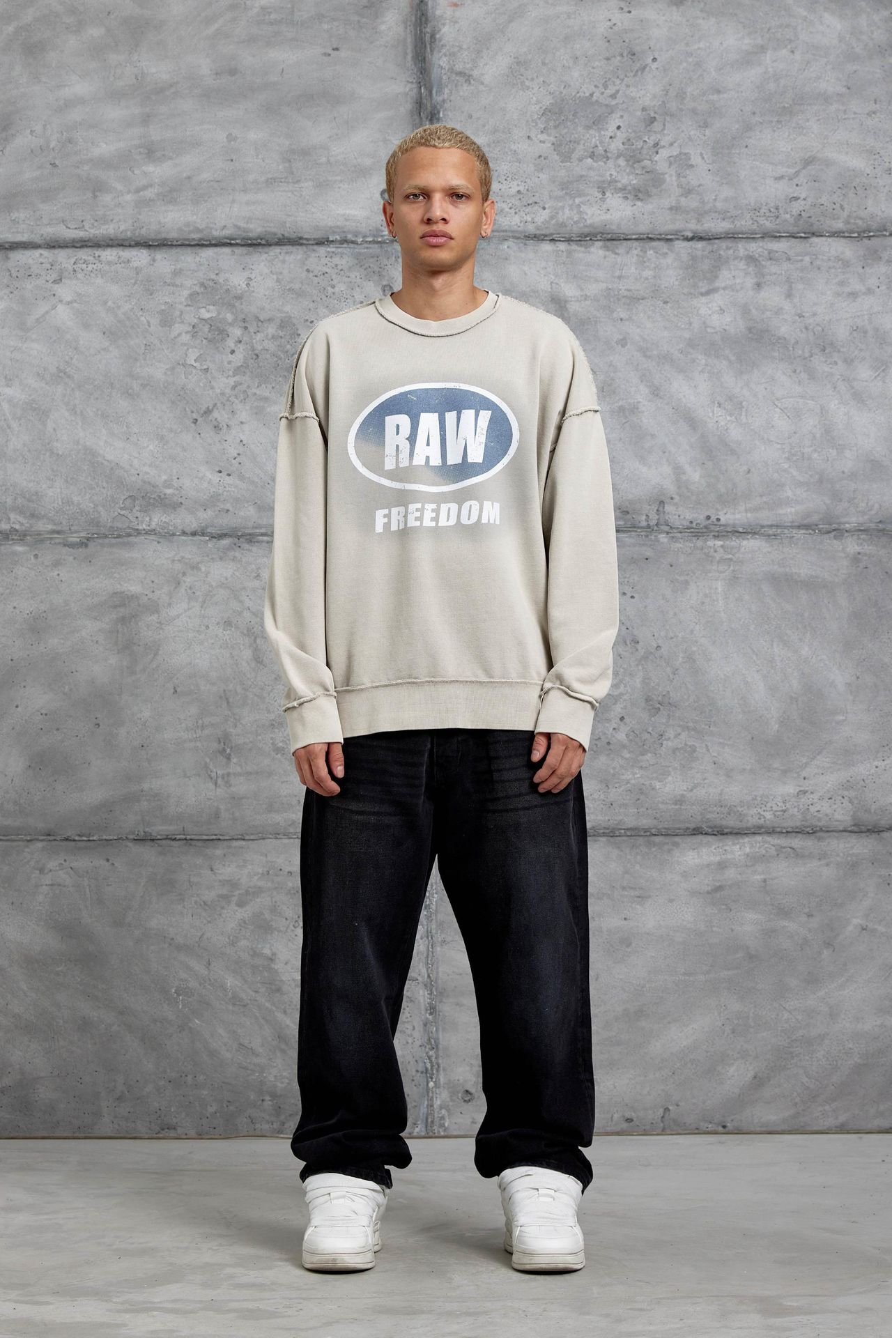 NOMARC Baskılı Oversize Bisiklet Yaka Sweatshirt 4