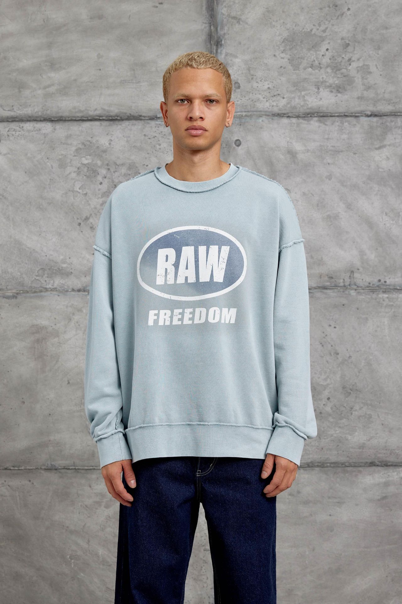 NOMARC Baskılı Oversize Bisiklet Yaka Sweatshirt 1